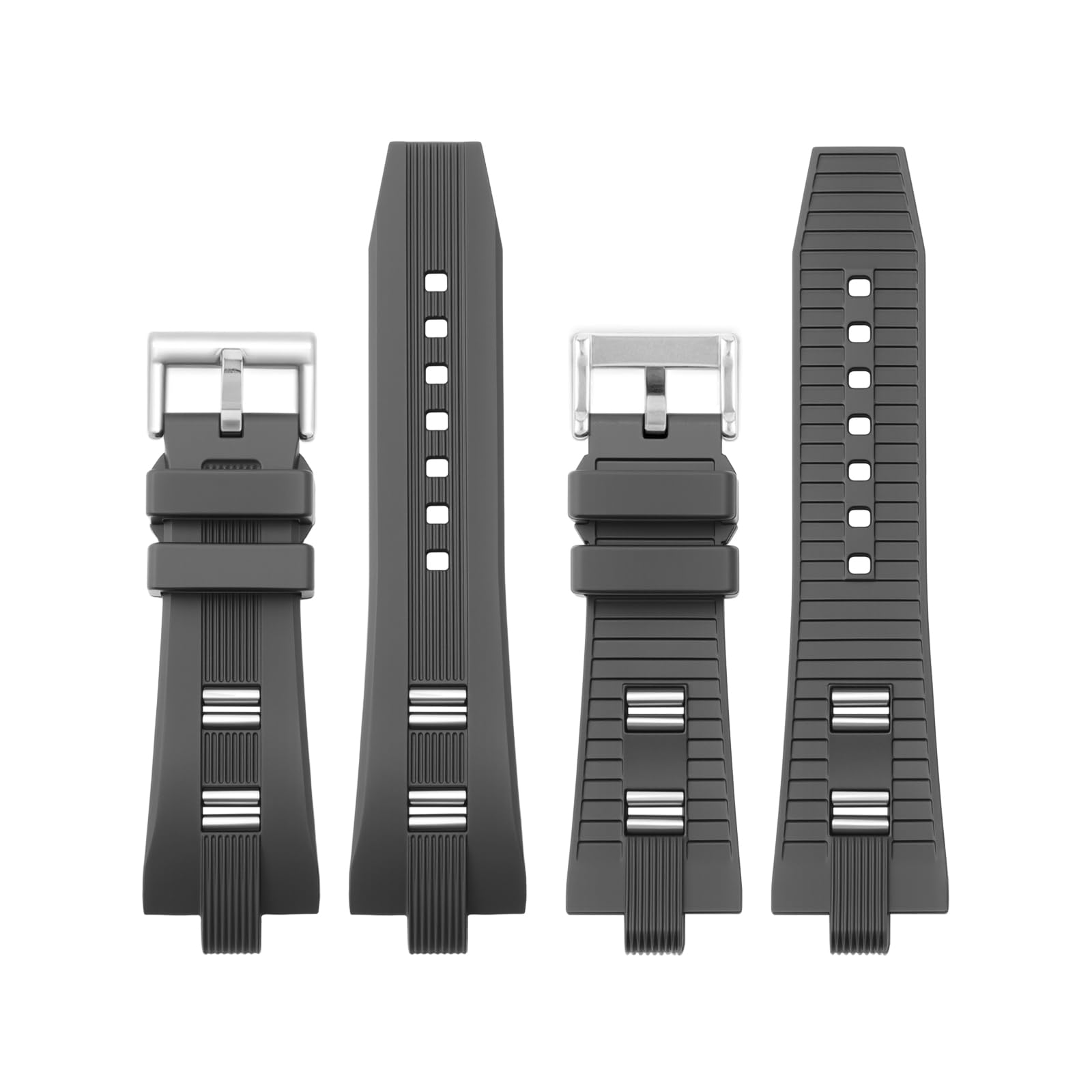 Bracelet de rechange en silicone souple compatible avec montre Diagono de 21 mm x 8 mm, pour homme et femme, noir