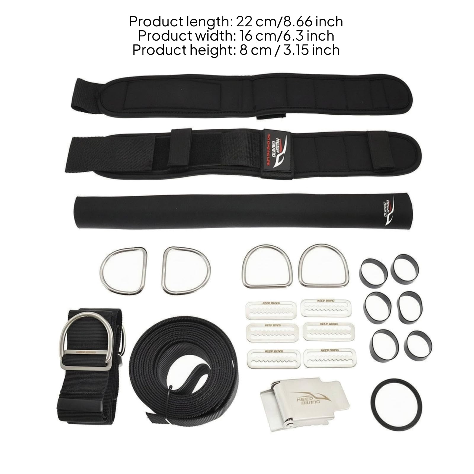 Scuba Diving Harness Tauchgeschirr Tauchsystem Rückenplatten-harness mit Stark Gepolsterten Schultergurten Edelstahl-d-ringen Verstellbarem Bauchgurt