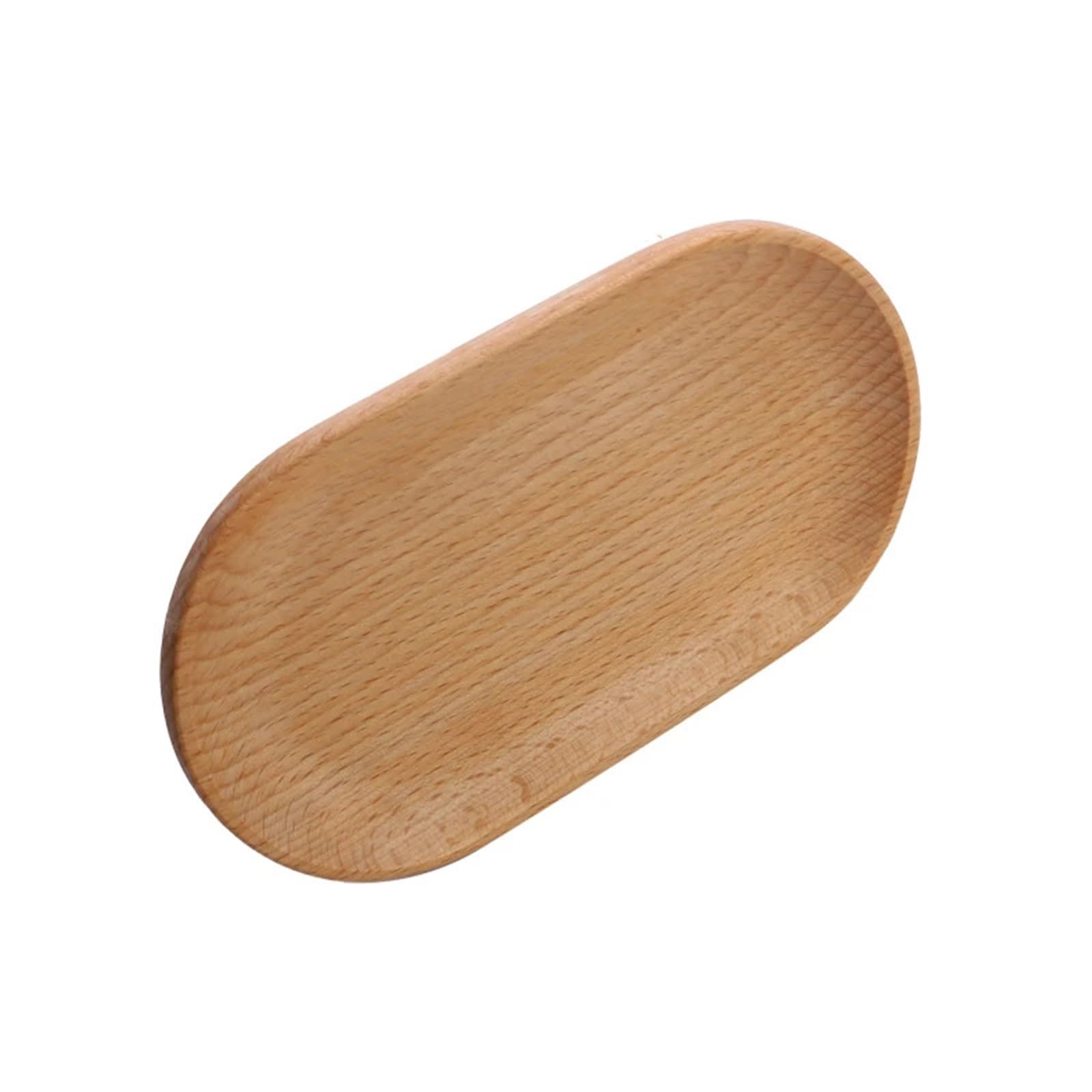 Löffel-Halter 2 Stück Holzteller, Besteck, Holzlöffel, Teller, Buchenholz, ovales Tablett, Massivholz, kleine Speiseteller, Speiseteller