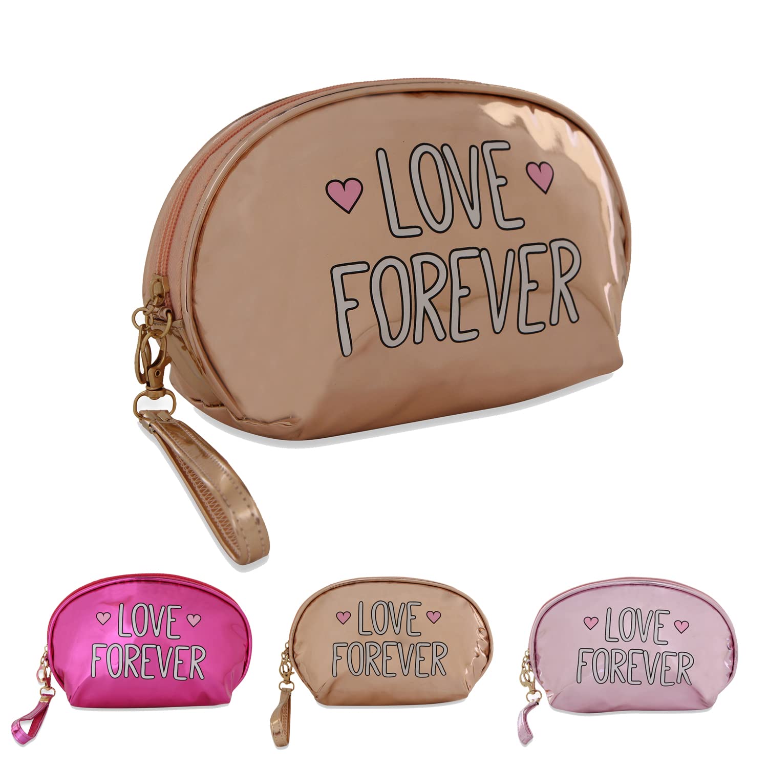 NFI essentials Women's and Girl's Flashy Stylish Pouches for Makeup Accessories; Cosmetic; Toiletry Bag; Travel Kits; Vanity Bag (Gold)