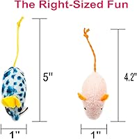 Vista 2 de Fashion's Talk Mouse Cat Toys Soft Plush Catnip Mice Assorted Style Variety Pack 32 Count