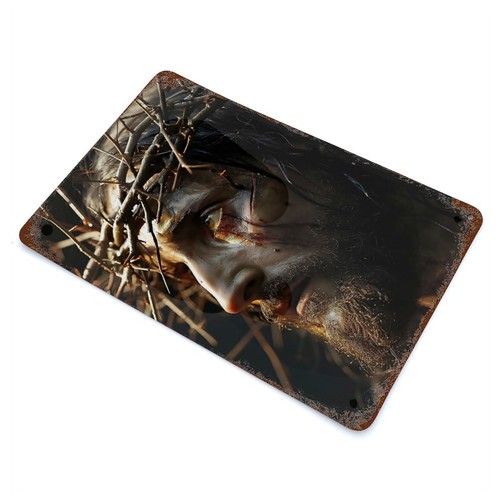 Jesus Is Alive Rust Effect Tin Sign 11.8"x7.9", Retro Wall Decor for Patio, Garden Room And Bar Decor