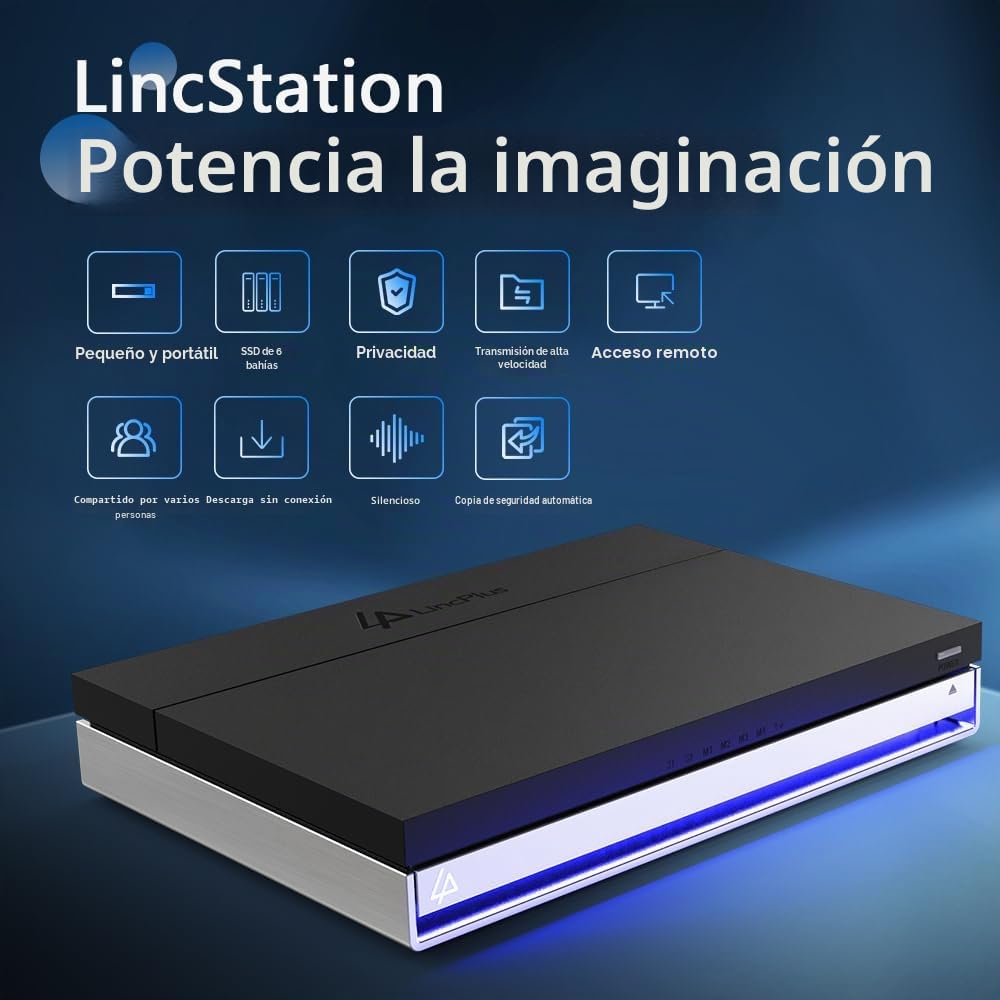 LincStation N2 NAS 6 Bahías - Intel N100 4 Núcleos | 10 GbE | 16GB LPDDR5 | 128G eMMC | 2 Discos Duros SATA de 2,5" + 4 Ranuras M.2 NVMe | 2 Años Garantía | HDMI 4K | Almacenamiento Conectado a La Red