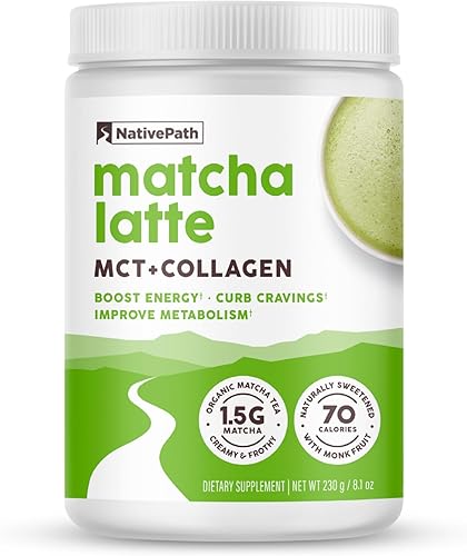 NativePath Matcha Latte - Péptidos de colágeno - Proteína en polvo de alta calidad Keto y Paleo alimentada con pastos para cabello, piel, uñas,