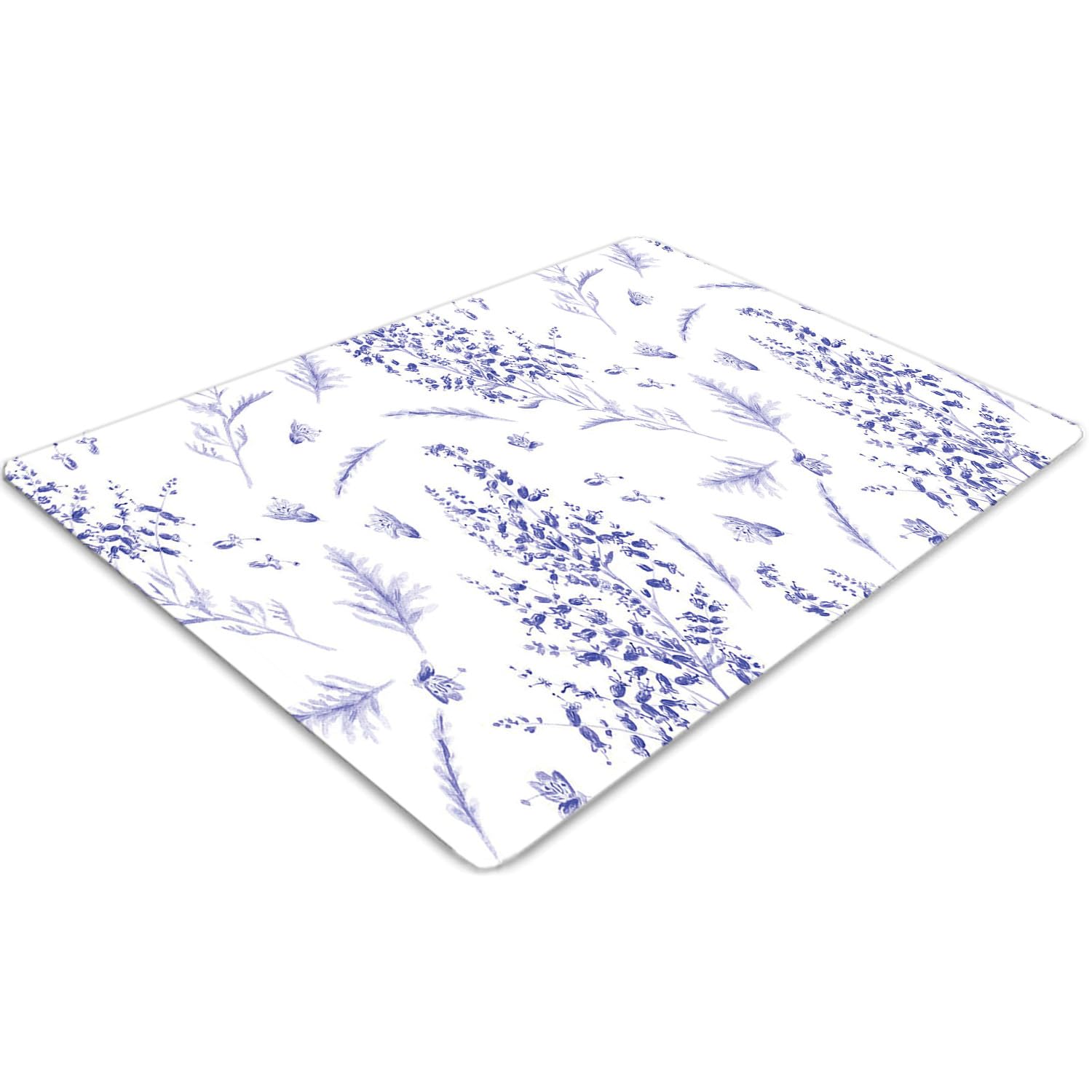 Tapis de chaise en PVC résistant motif aquarelle lavande chic