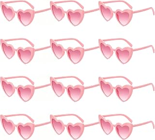 Idota Herz Sonnenbrille Set 12 Stück, Vintage Partybrille Set, Herzbrillen