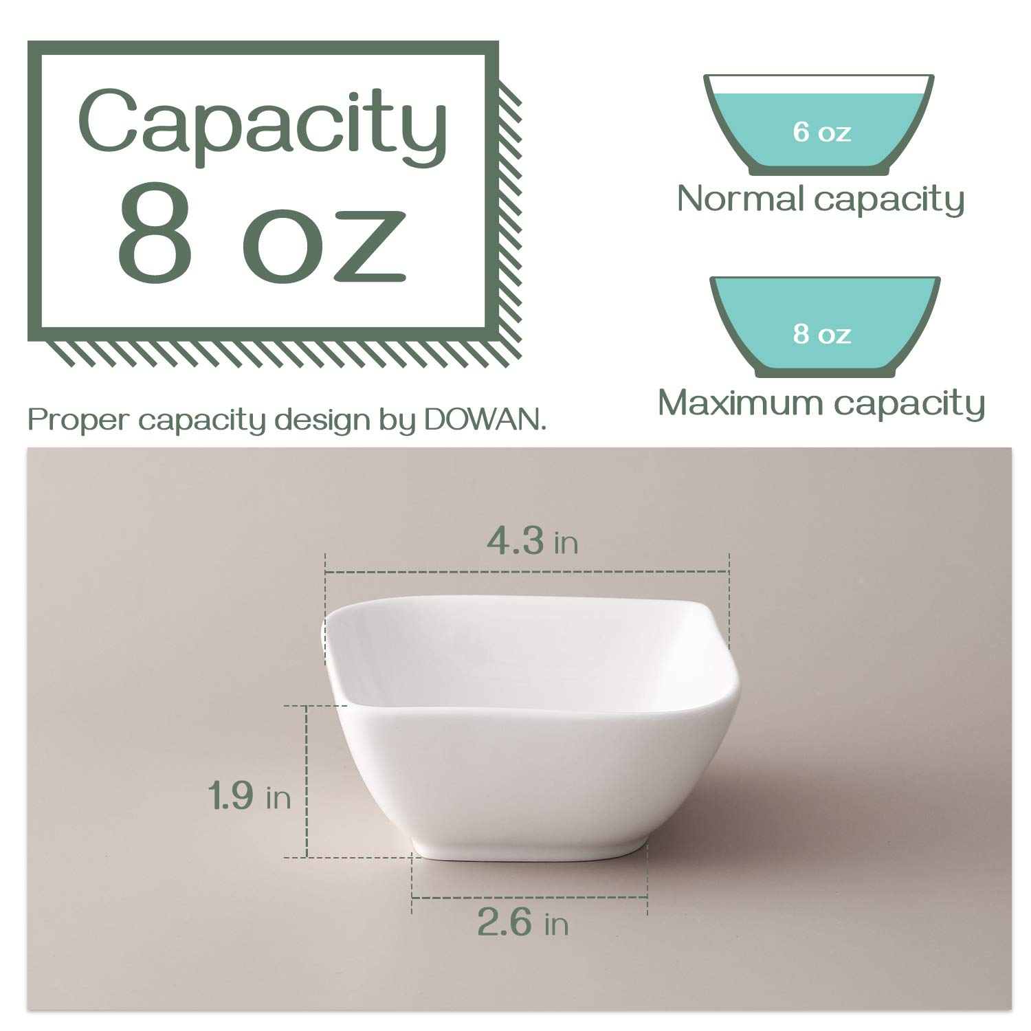 DOWAN Souffle Ramekins, 240ml Porcelain Ramekin Dishes Ovenproof Set