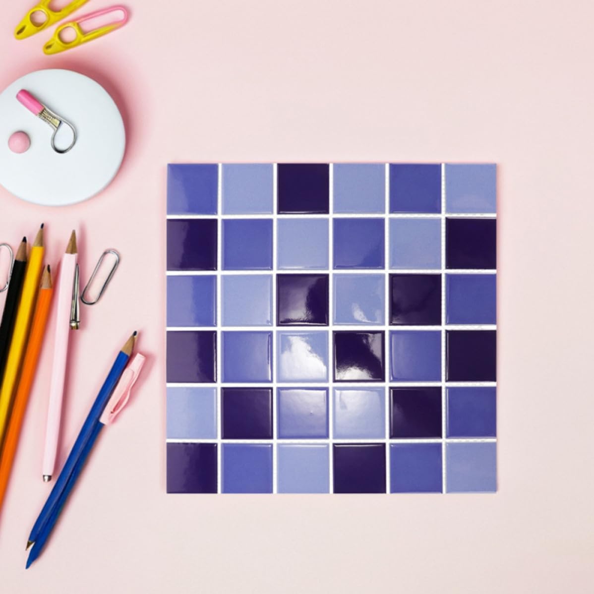 PACKOVE Azulejos de Cerámica Azul sin Juntas 2 Piezas