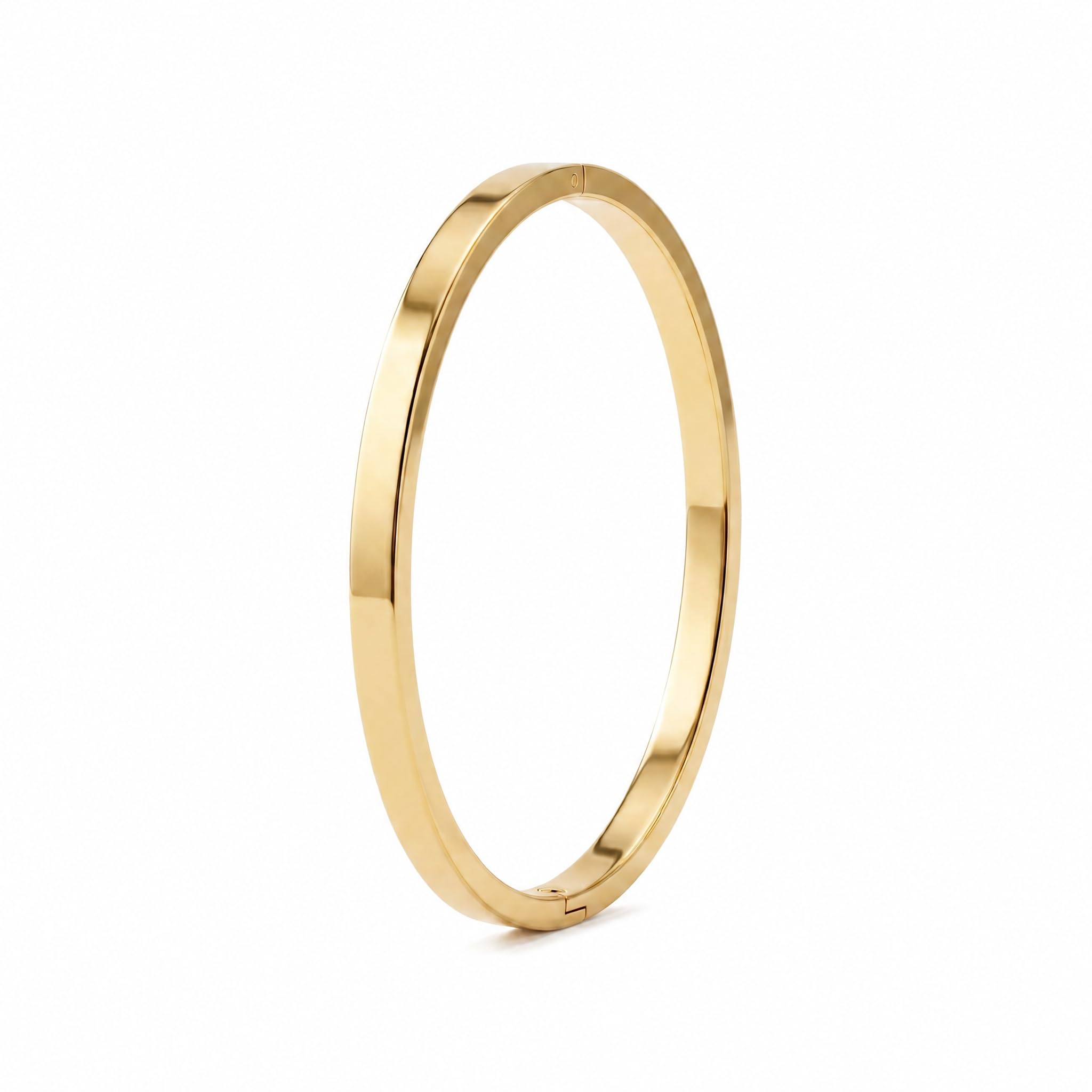 18k gold plated plain stackable bangle bracelet for women - gift for girls & women | waterproof & anti-tarnish bracelet
