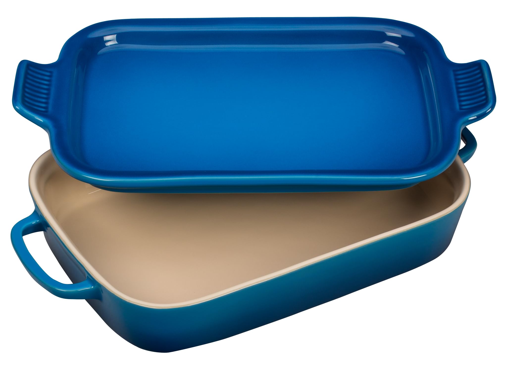 Le Creuset Stoneware Rectangular Dish with Platter Lid, 14 3/4" X 9", Marseille
