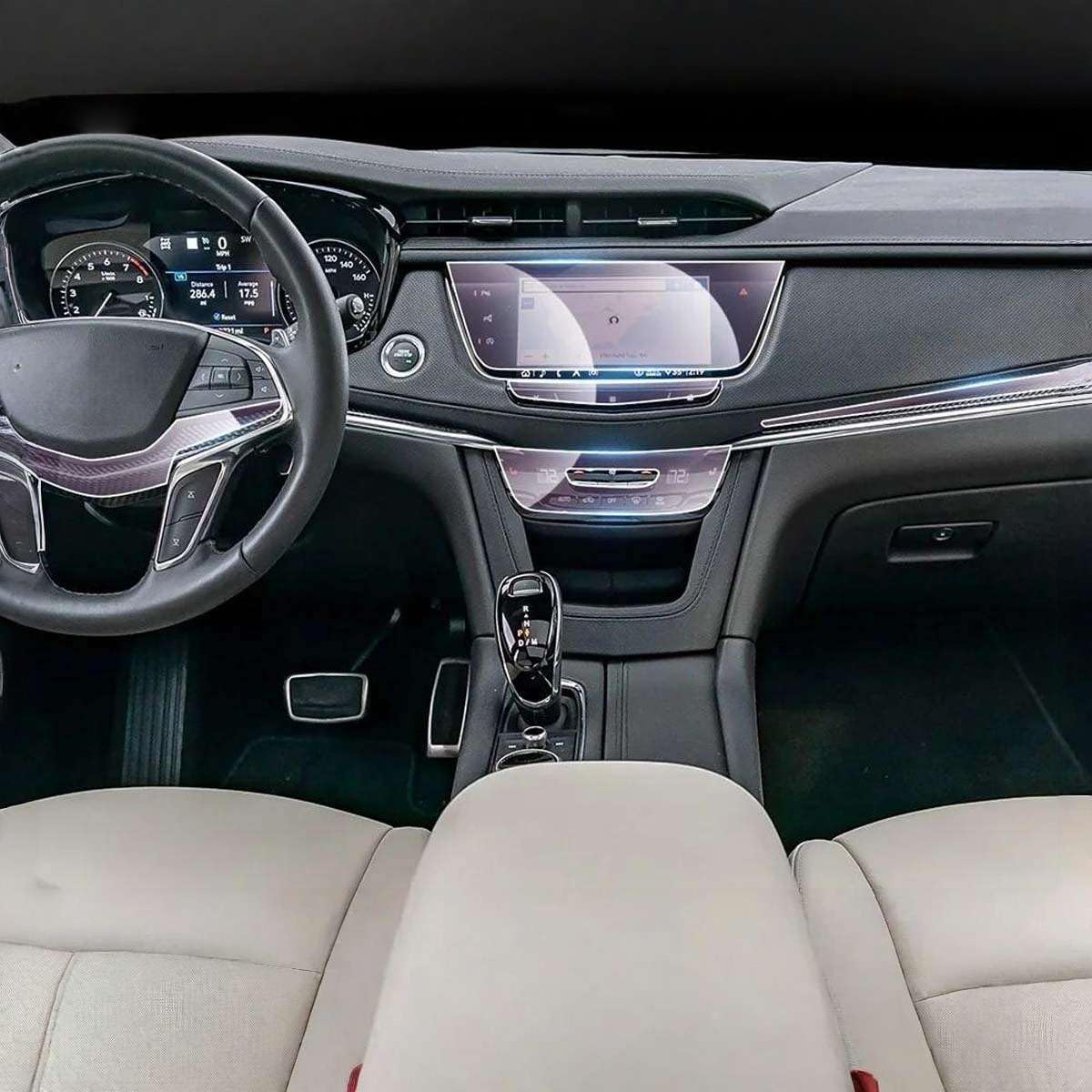 Car Interior Center Console Media Dashboard Navigation TPU Protector Film Anti-Scratch, for Cadillac XT5 2020-2024