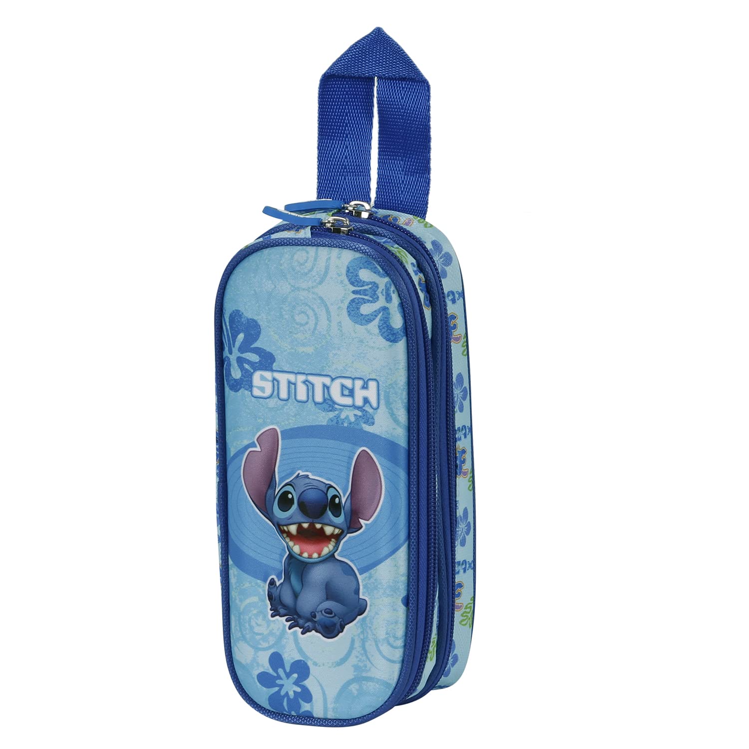 Disney Lilo y Stitch Aloha-Estuche Portatodo 3D Doble, Multicolor, 22 x 9.5 cm