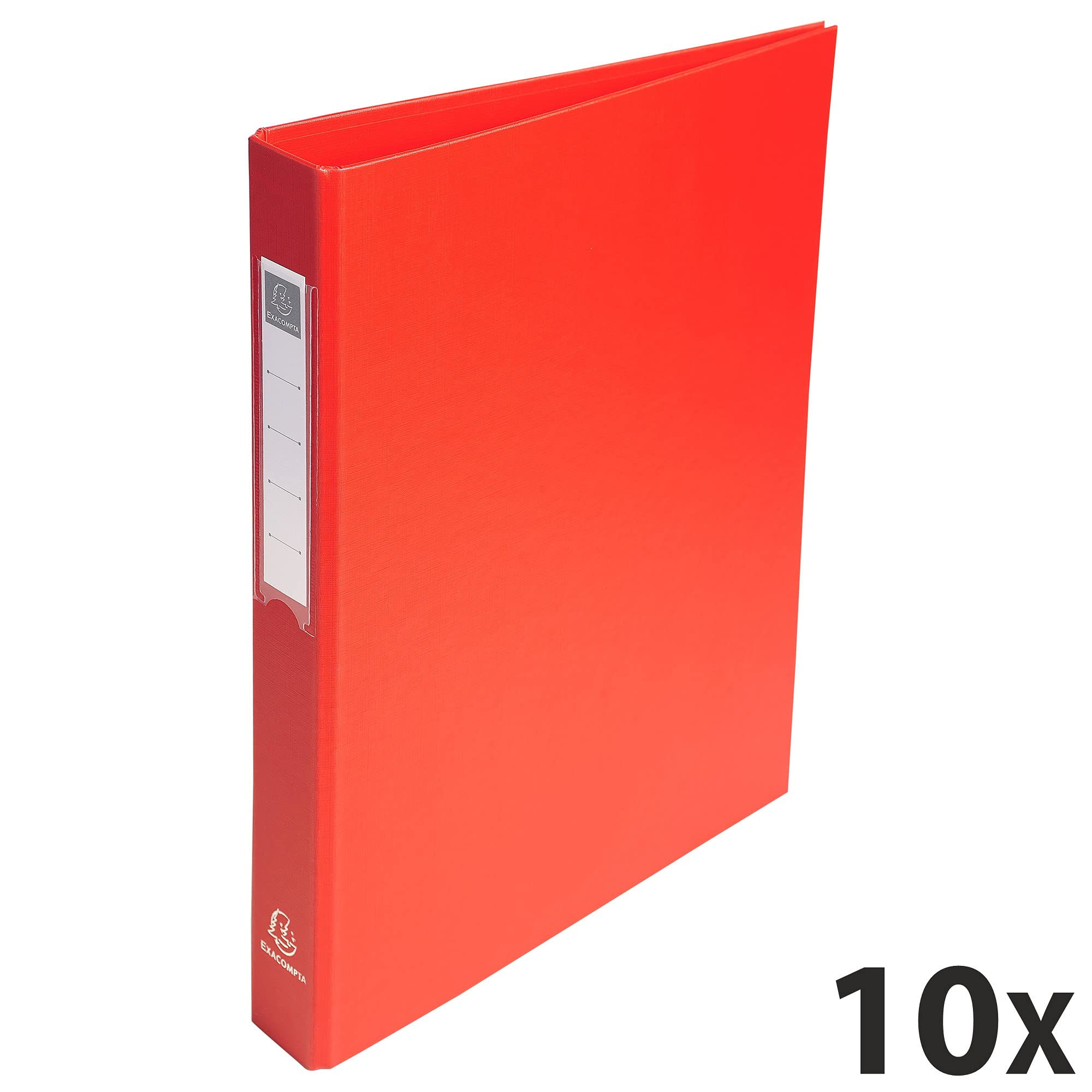 Exacompta 10er Pack Ringbücher A4 Rot - 4-Ring Ordner 25mm Füllhöhe