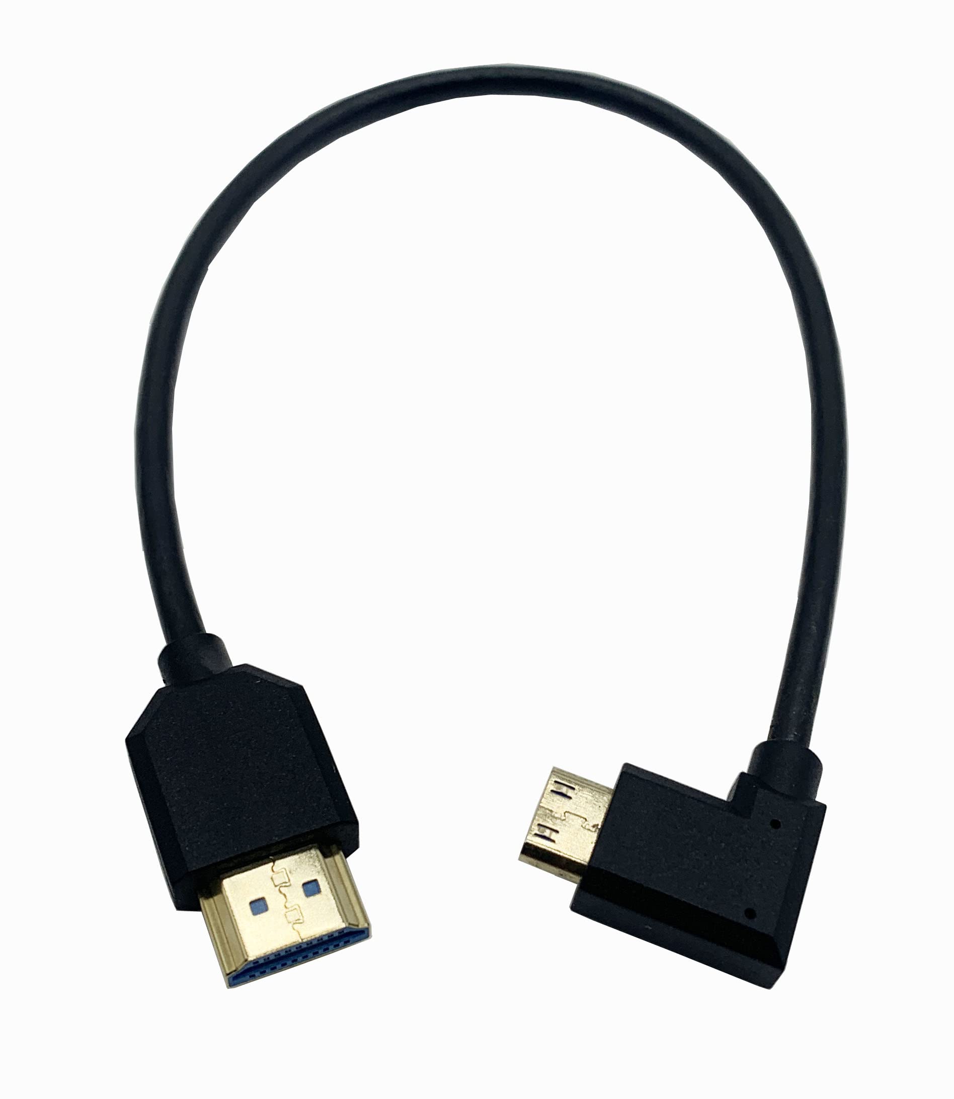 Halokny Mini HDMI to HDMI 8K Adapter Cable,Mini HDMI Male to HDMI Male Cable,Connection of Portable Home Digital Devices,Digital Camera and More,8K@60HZ(12inch)(Left)