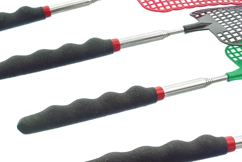 Miniatura 3 de SE Matamoscas telescópicos de colores surtidos con asas de agarre acolchado (12 piezas) - EFS2672-12