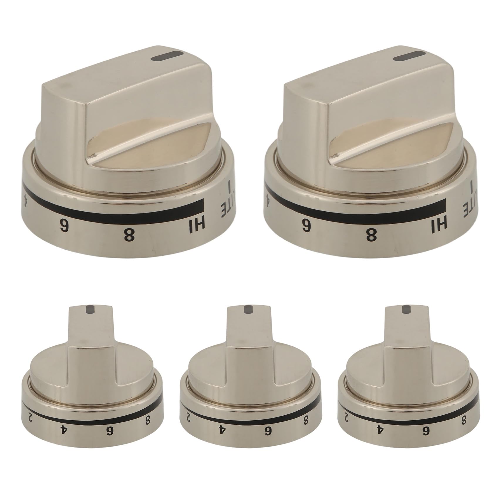 Vjsujehgy 5PCS WB03X24818 Stainless Steel Stove Knob Replacement for AP5989029 PS11729081 Stove Burner Accessories Cooktop Knobs