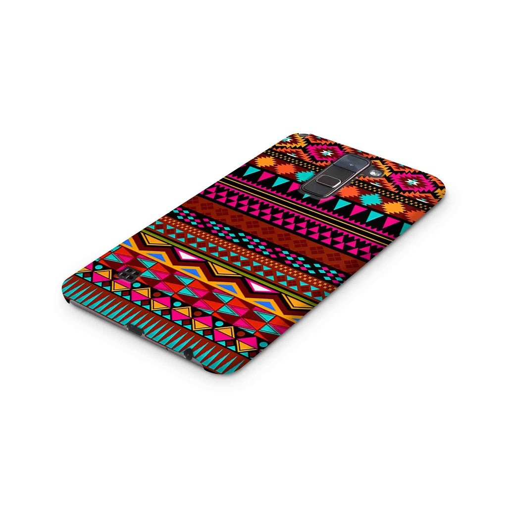 Cover Affair Aztec Printed Designer Hard PC Slim Light Weight Back Cover Case Compatible with LG Stylus 2 (Pink & White & Blue & Black & Other) (G2-D81)