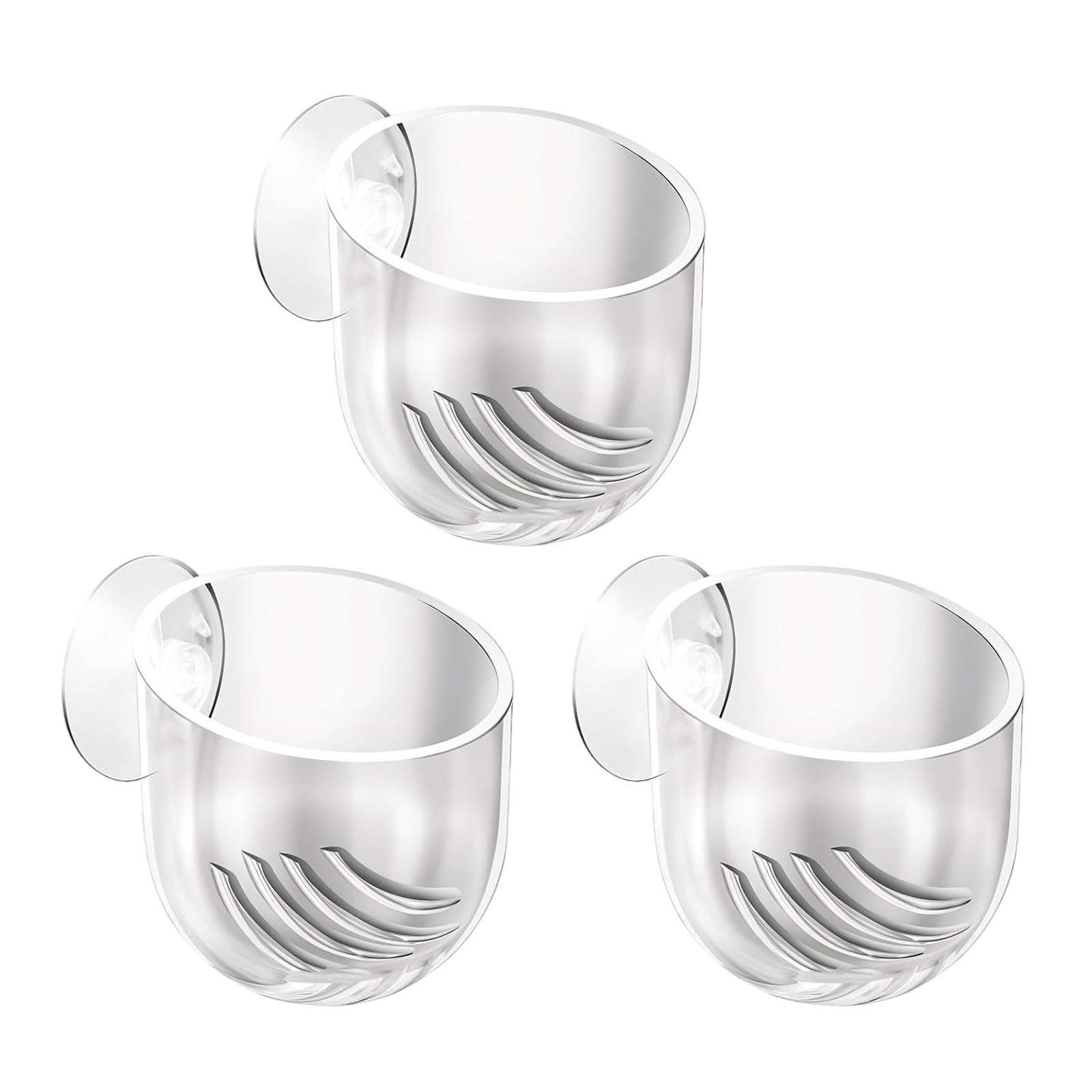 CUNZJIA 3lots High Clear Bloodworm Feeding Cups with Suction Cups for Aquariums Plant Holder and Fish Tanks Decoration