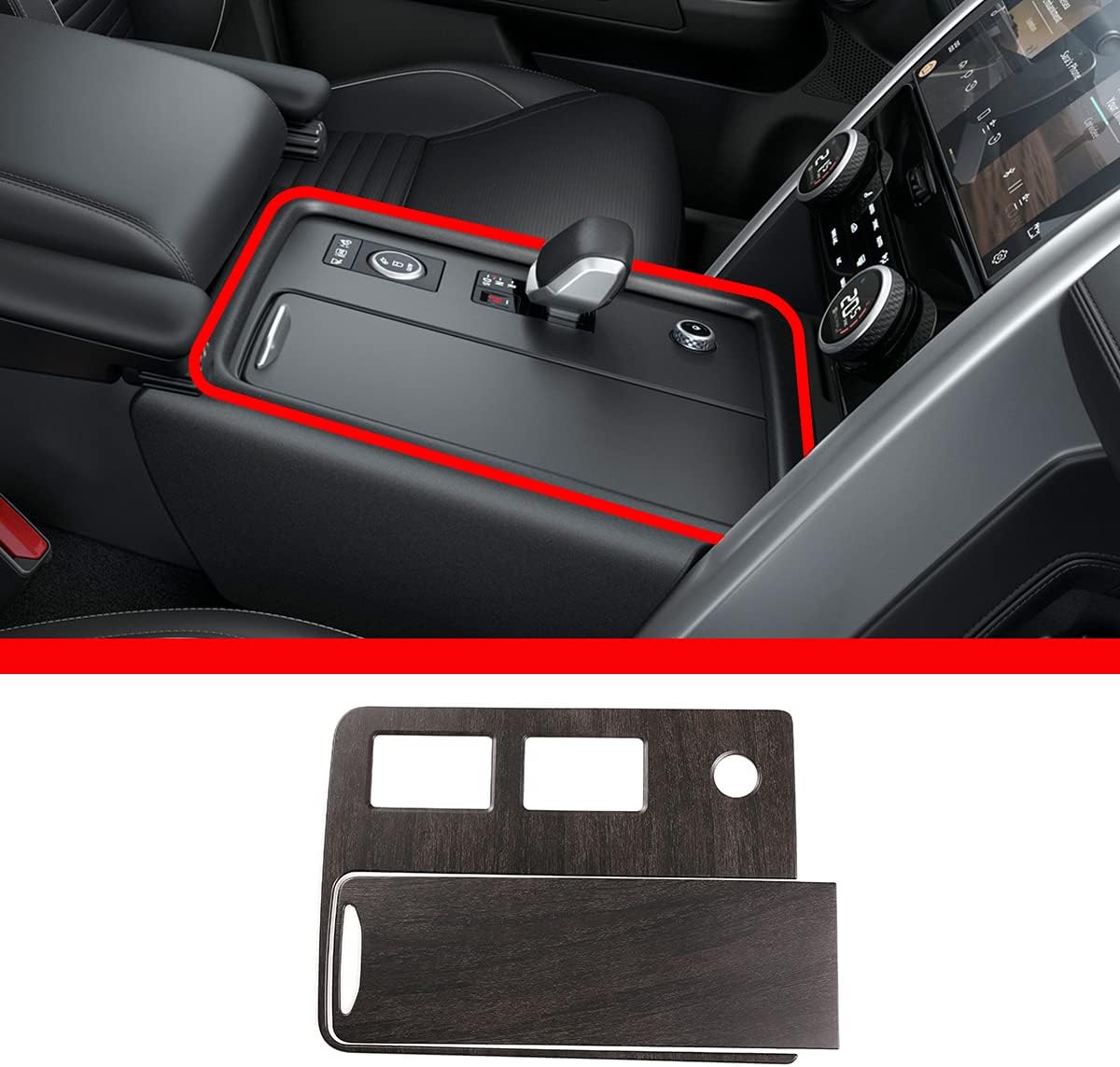 YIWANG LHD para Land Rover Discovery 5 2021-2022 ABS Panel de engranajes de control central del coche decorativo Marcos Cubiertas etiqueta engomada