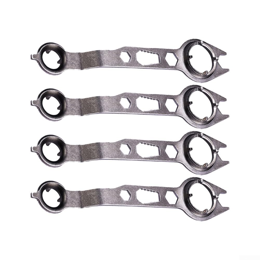 Juego de Llaves para Amoladora Angular de Acero de 65 Piezas (4 Piezas), Llave de Tues con Brida de 4 Garras, Herramienta Manual para un desmontaje eficiente, 200 x 40 mm, Gris
