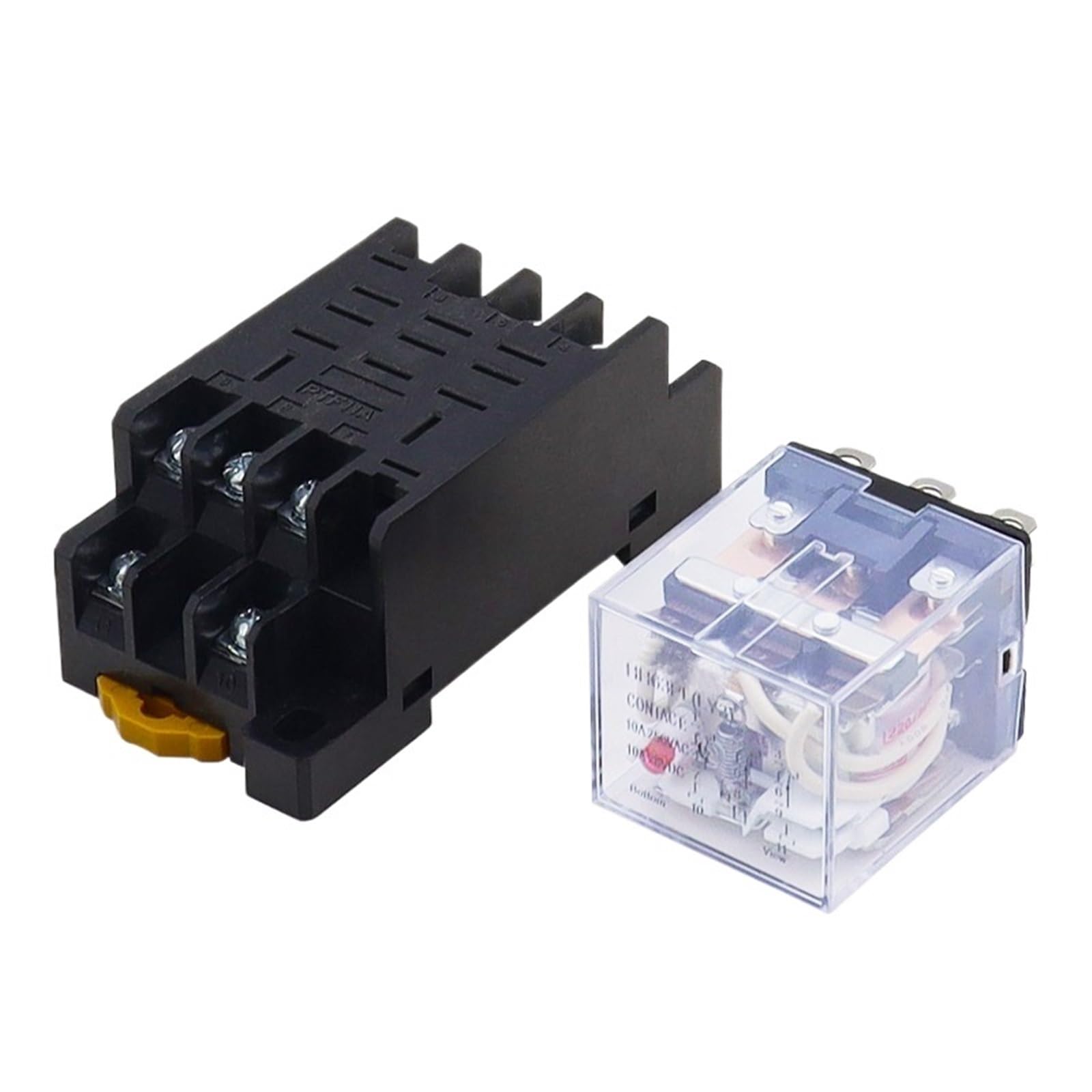 Relé intermedio LY3NJ HH63P, 10 A, microrelé electromagnético pequeño, CA/CC 12 V/24 V, CA 110 V, 220 V, 380 V, con base de zócalo de 11 pines, PTF11A(AC 12V)