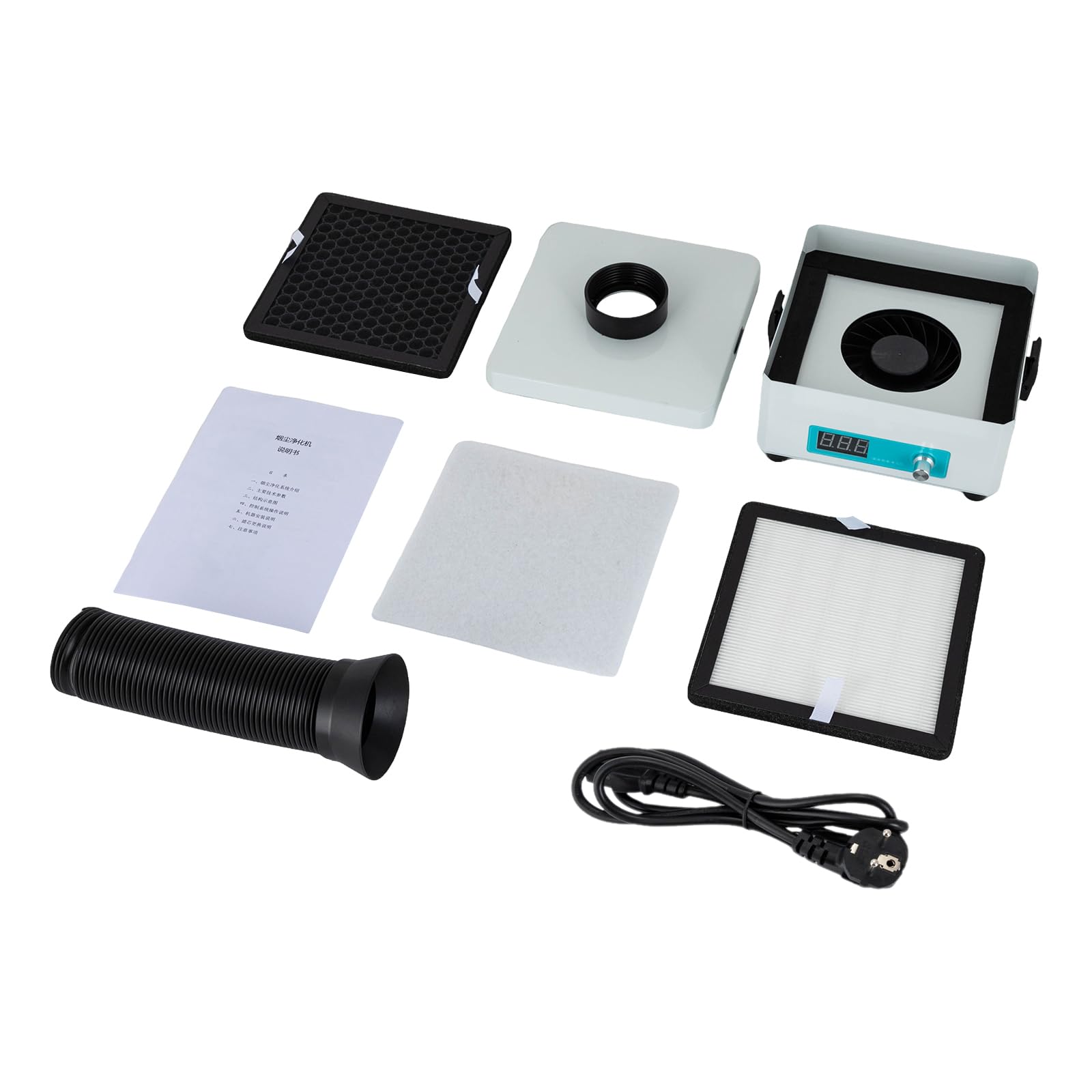 Extractor de humo, aspiración láser, absorbedor de humo de soldadura, miniatura para filtración y limpieza, filtro de 3 días H-E-P-A y carbono