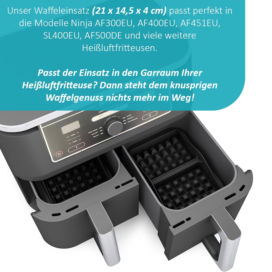 UNBOX 2 x wafelinzetstuk voor heteluchtfriteuse, siliconen