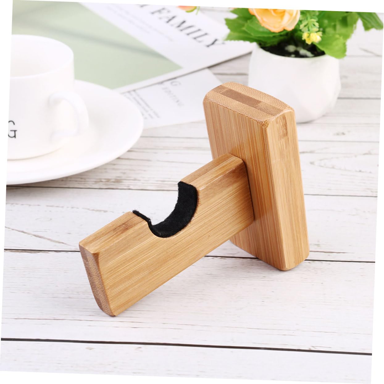 VANZACK Baseball Bat Display Mount 2 Pieces Bamboo Bat Holder for Wall Hidden Screws Softball Hockey Stick Decor