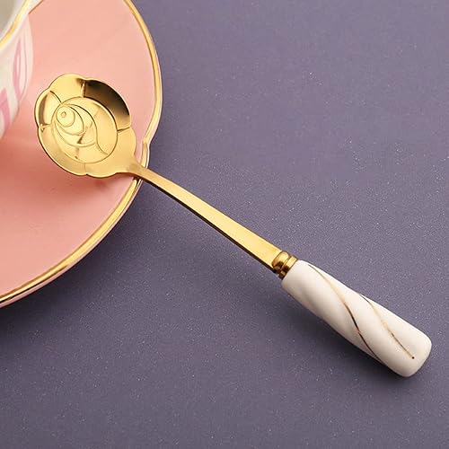 Miniatura 8 de DOITOOL Cuchara de flores de acero inoxidable, 4 cucharas de café en forma de flor, cucharas de té y azúcar, cucharas de café expreso para postres,