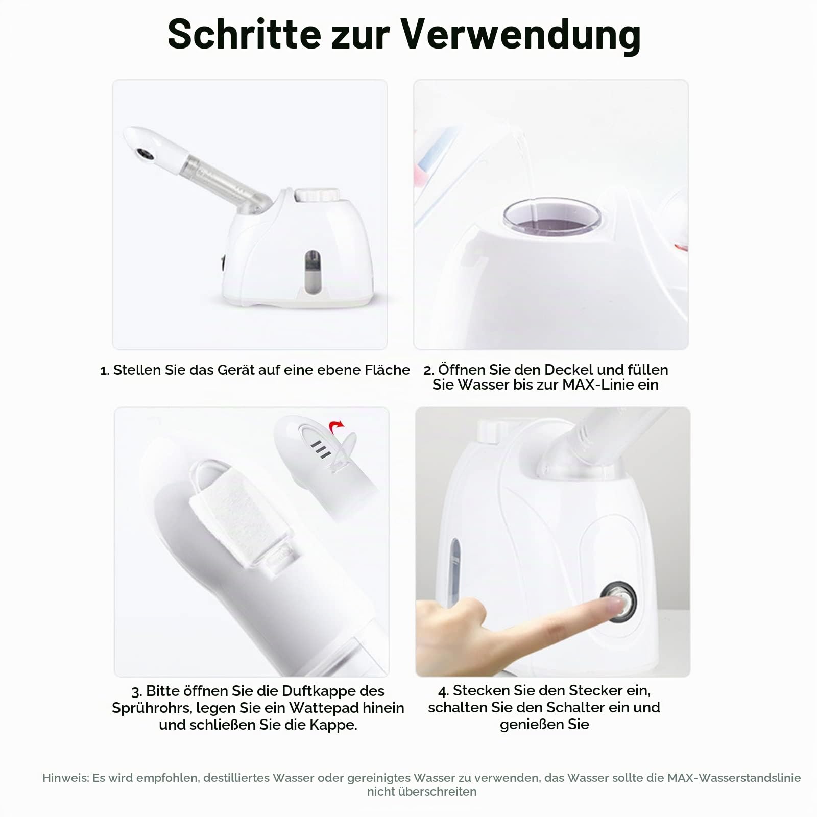 Gesichtsdampfer Gesichtssauna Nano Ionic Gesichtsdampfer, Facial Steamer, Schönheit Spa Persönliche Hautpflege Gesichtspflege Gesicht Dampfer Verringert Vergrößerte Poren Weiß