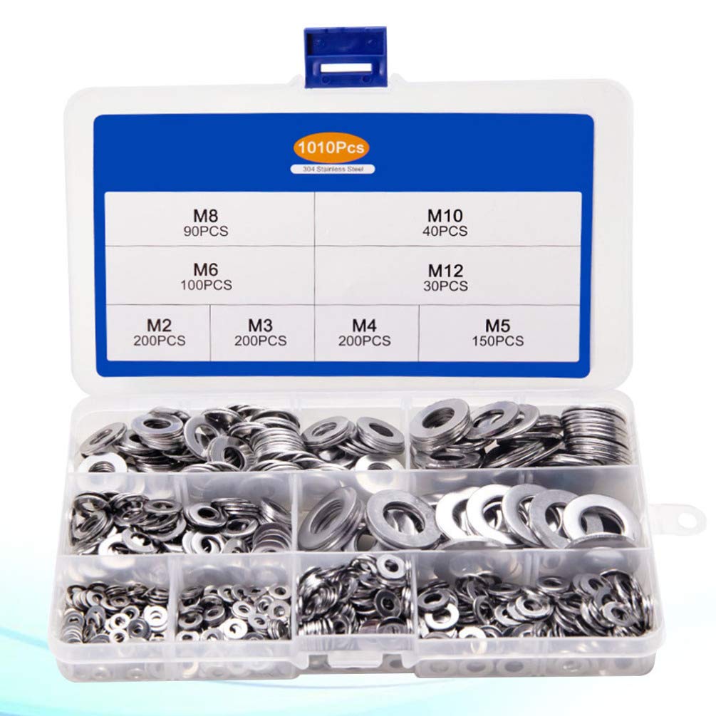 Kit de Rondelles Plates en Acier Inoxydable 1010 Pièces