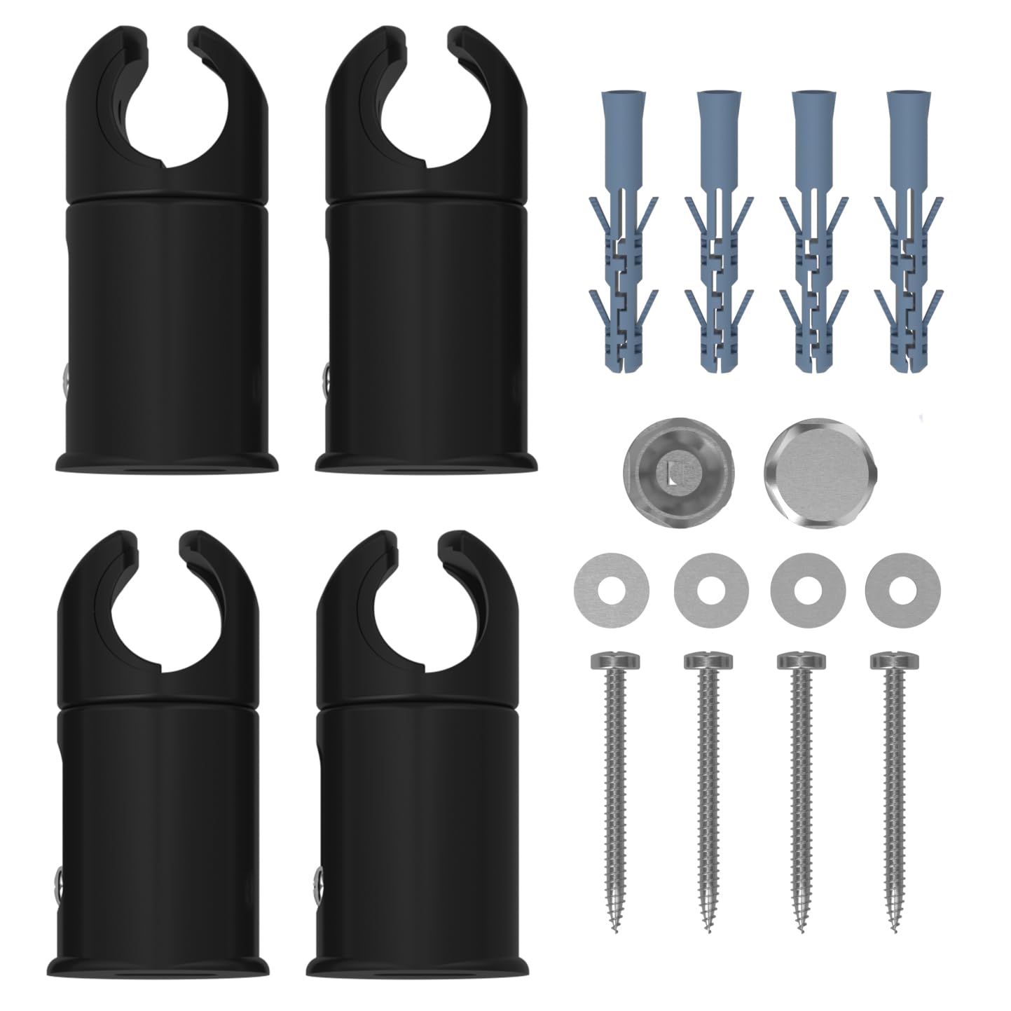 Myhomeware Black Clamp Brackets For Heated Towel Rail Radiators Flat & Curved (, 25Mm Tube Width)
