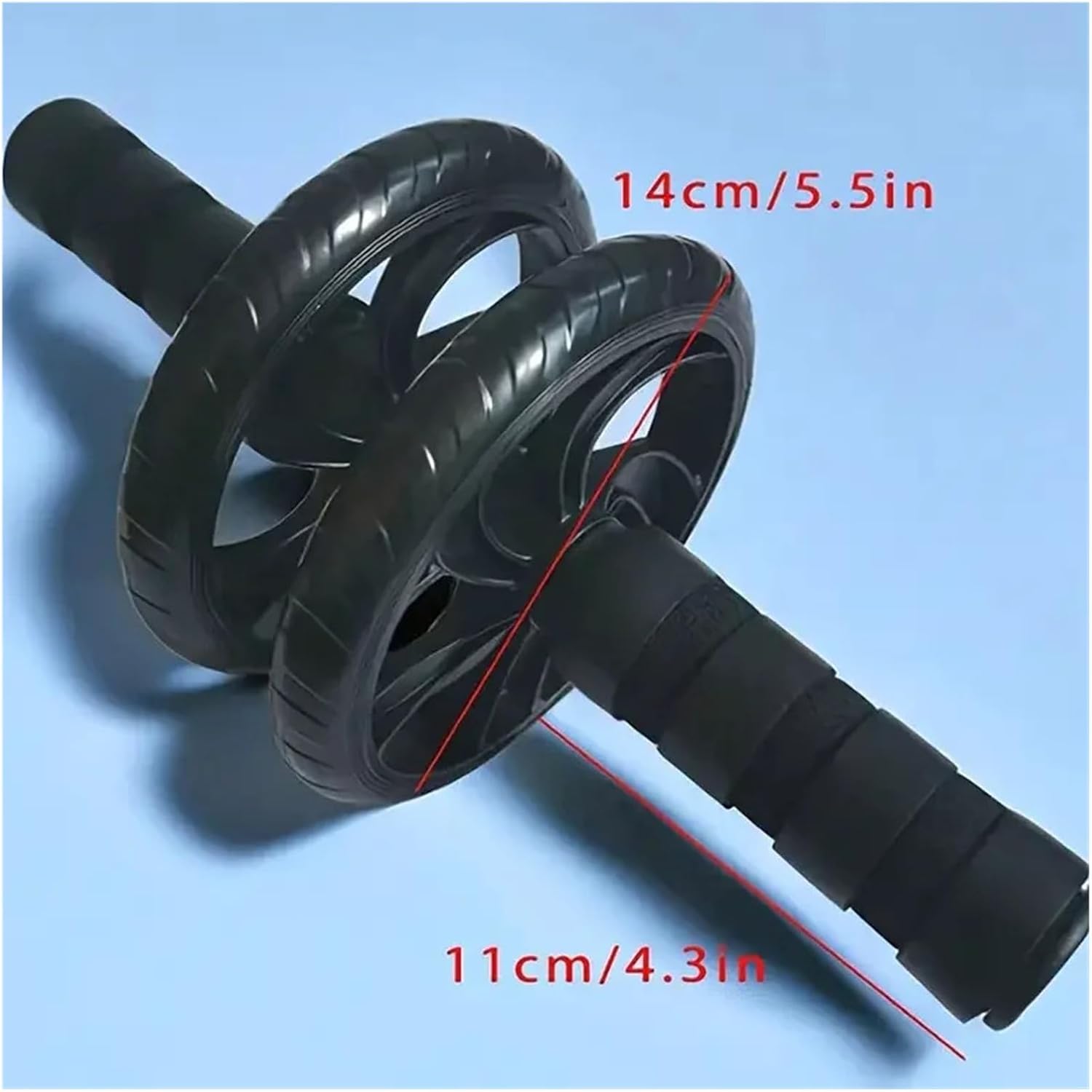 Silent Two-Wheel Abdominal Roller - PVC and Stainless Steel Core Strength Training Equipment for Fitness Enthusiasts