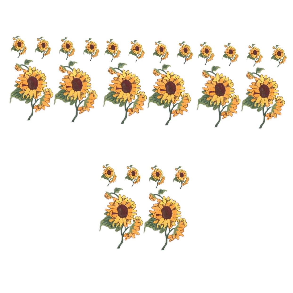 NUOBESTY 24stücke Sonnenblumen Bügelflicken Lustige Stickerei Patches Zum Aufbügeln Für Kleidung Taschen Shirts Und Mehr Hochwertige Applikationen Für Kreative Diy-projekte