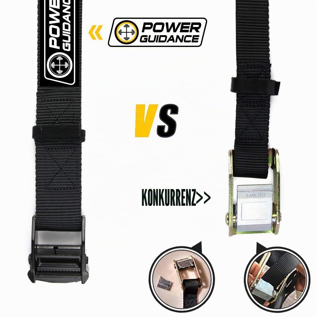 POWER GUIDANCE Turnringe Holz Gymnastikringe aus mit verstellbaren Buckles Straps für Home Gym, Indoor Training, Cross Fitness Klimmzüge & Krafttraining