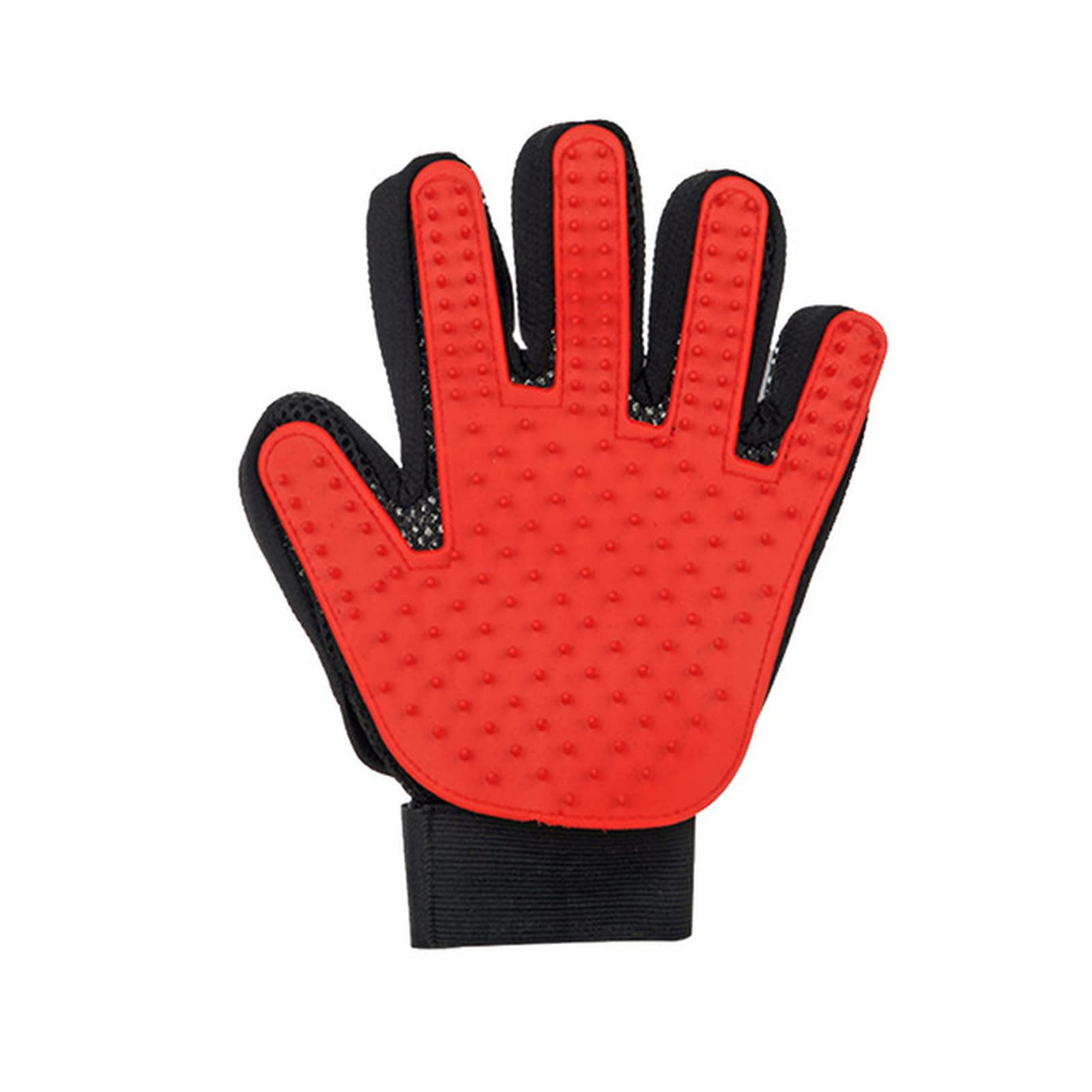 DUnLap Cleaning Gloves Silicone Dog Pet Grooming Glove Cats Brush Comb Deshedding Hair Gloves Dogs Bath Cleaning Supplies Animal Combs Eco Friendly Cleaning Gloves(Red left hand)