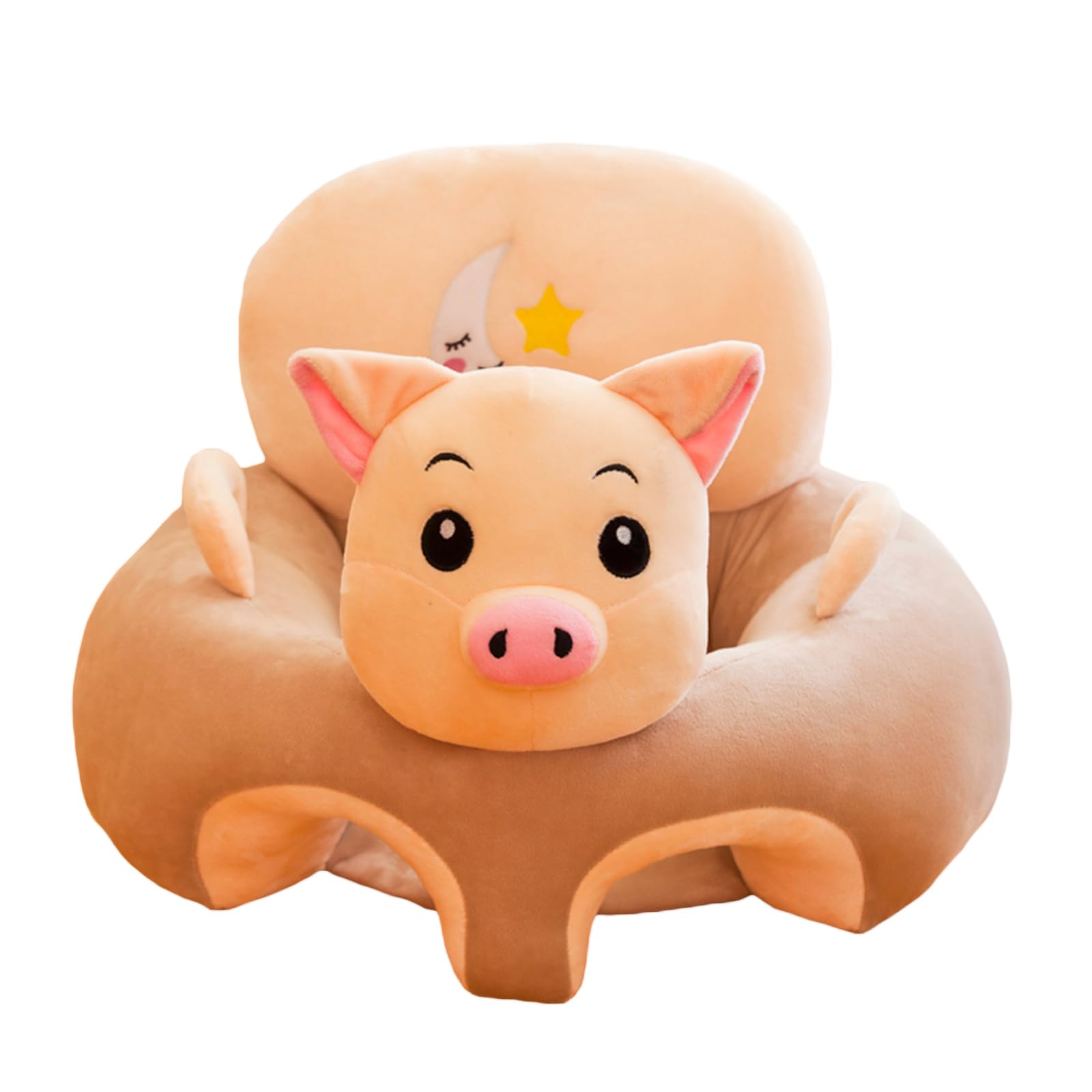 Baby-Bodensitz-Abdeckung Lernsitz-Liege-Abdeckung Niedliche Tierform Baby-Bodensitz-Liege Sitzstuhl-Abdeckung (nur Abdeckung) (Schweinchen, 40cm*55cm*55cm)