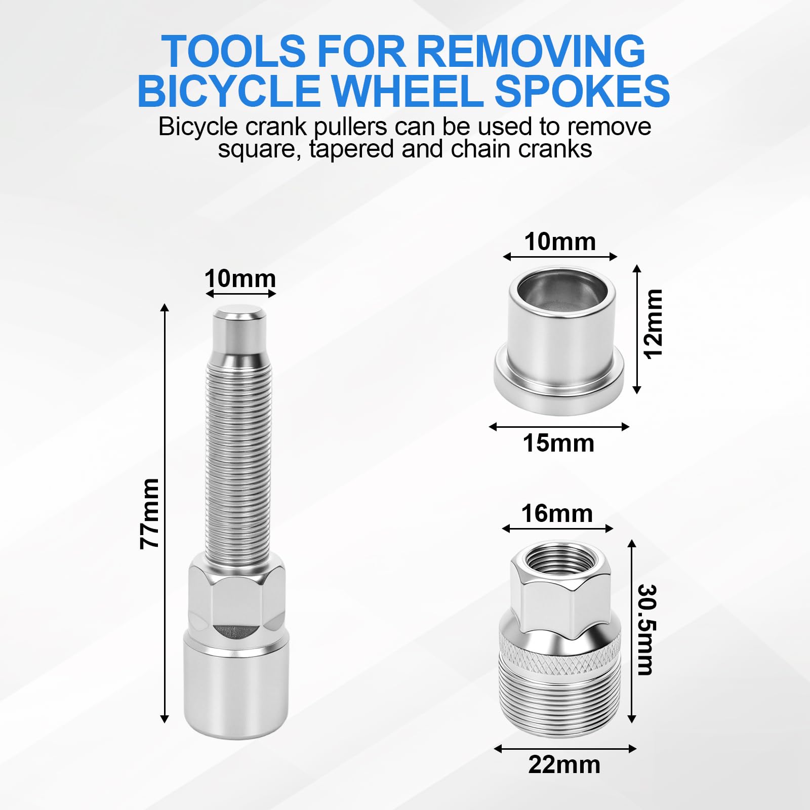 Estrattore pedivella per bicicletta per chiave da 14 mm, chiave da 16 mm, strumento universale per movimento centrale, estrattore per pedivella compatibile con Shimano, ISIS, Bosch) Octalink, tappo a