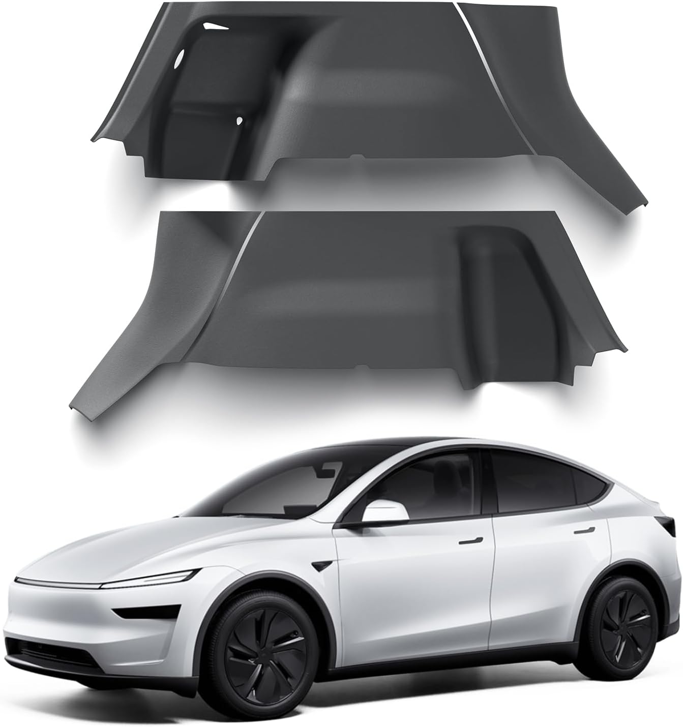 2025 2026 Model Y Juniper Rear Trunk Side Anti-Scratch Mats 4PCS TPE Waterproof Trunk Left & Right Panel Protection for Model Y Refresh Juniper Interior Accessories Model Y Juniper Trunk Side Anti-Scratch Mat