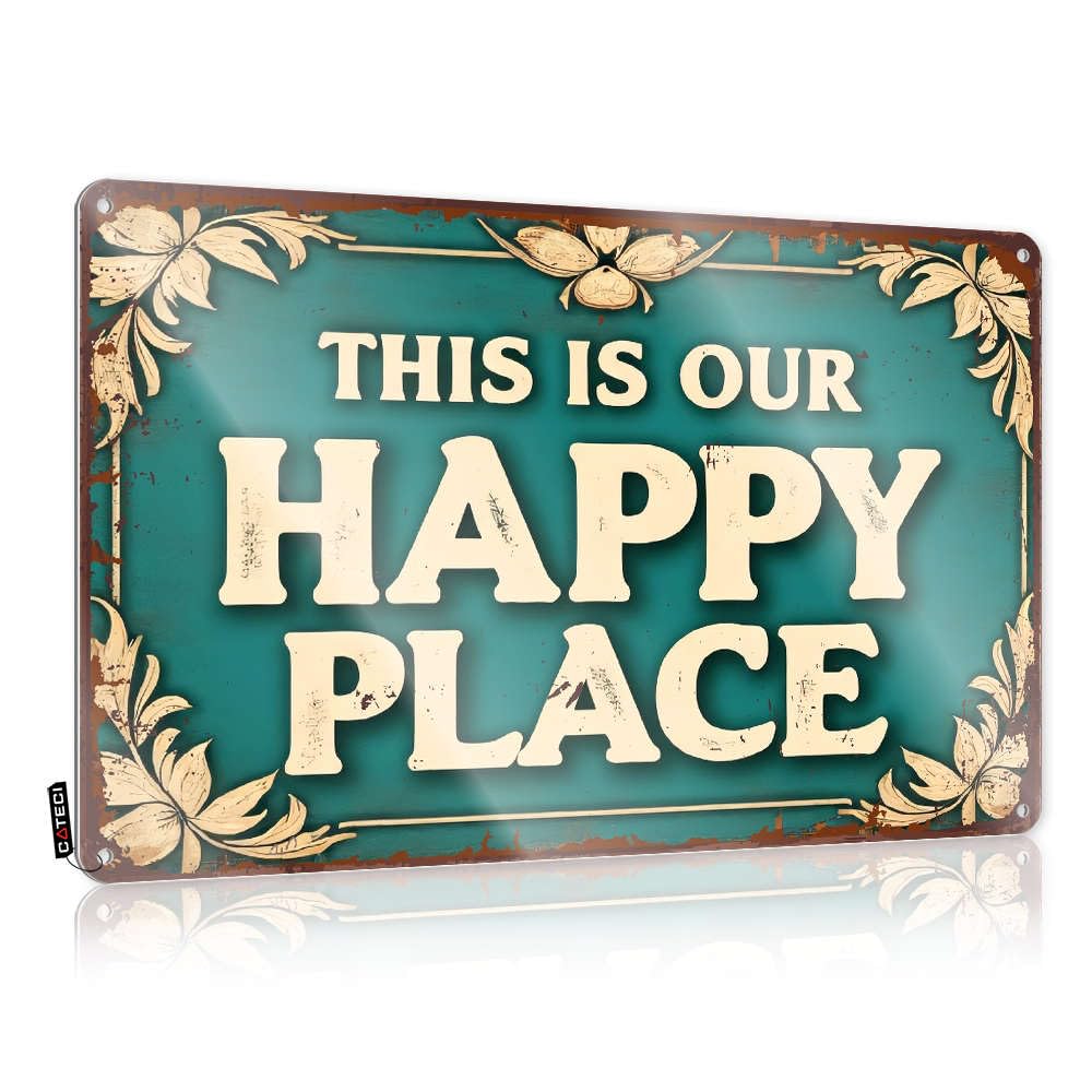 Tin Signs For Man Cave This Is Our Happy Place. Tin Sign Bar Accessories Man Cave Tin Sign Funny(30X40CM)