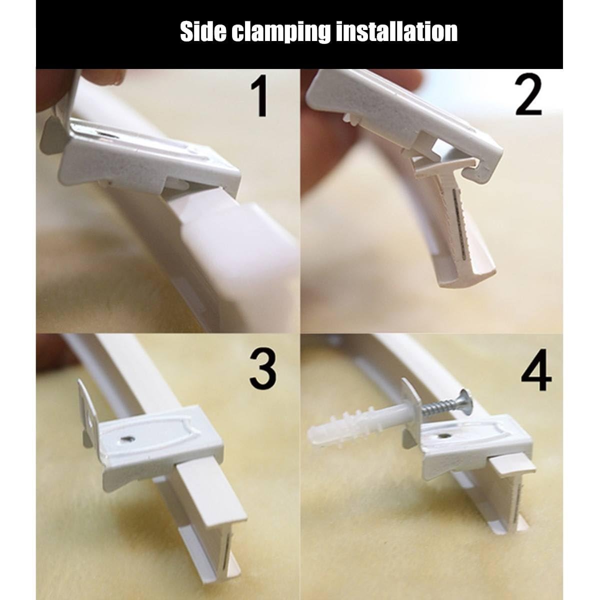 Rail de Rideau en Plastique Souple et résistant, Style Moderne, courbé, pour Plafond, avec système antibruit. Accessoires Souples et Flexibles pour Rideaux et voilages. Idéal pour Les Murs l