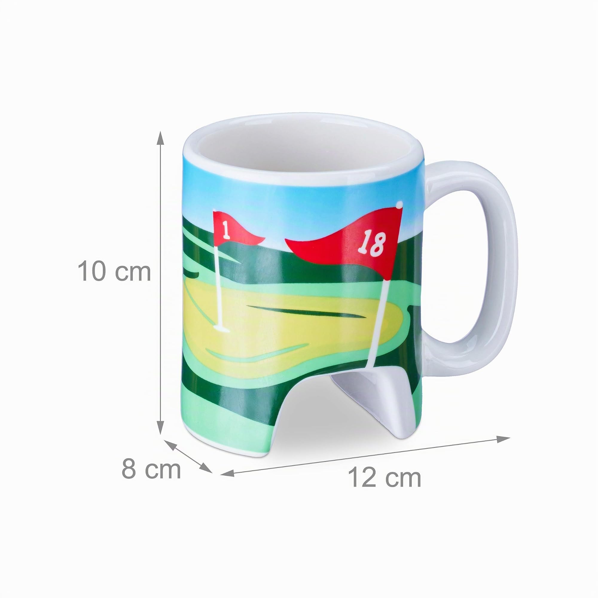 Relaxdays Tasse de golf avec raquette et stylo à bille avec 2 balles de golf - Multicolore