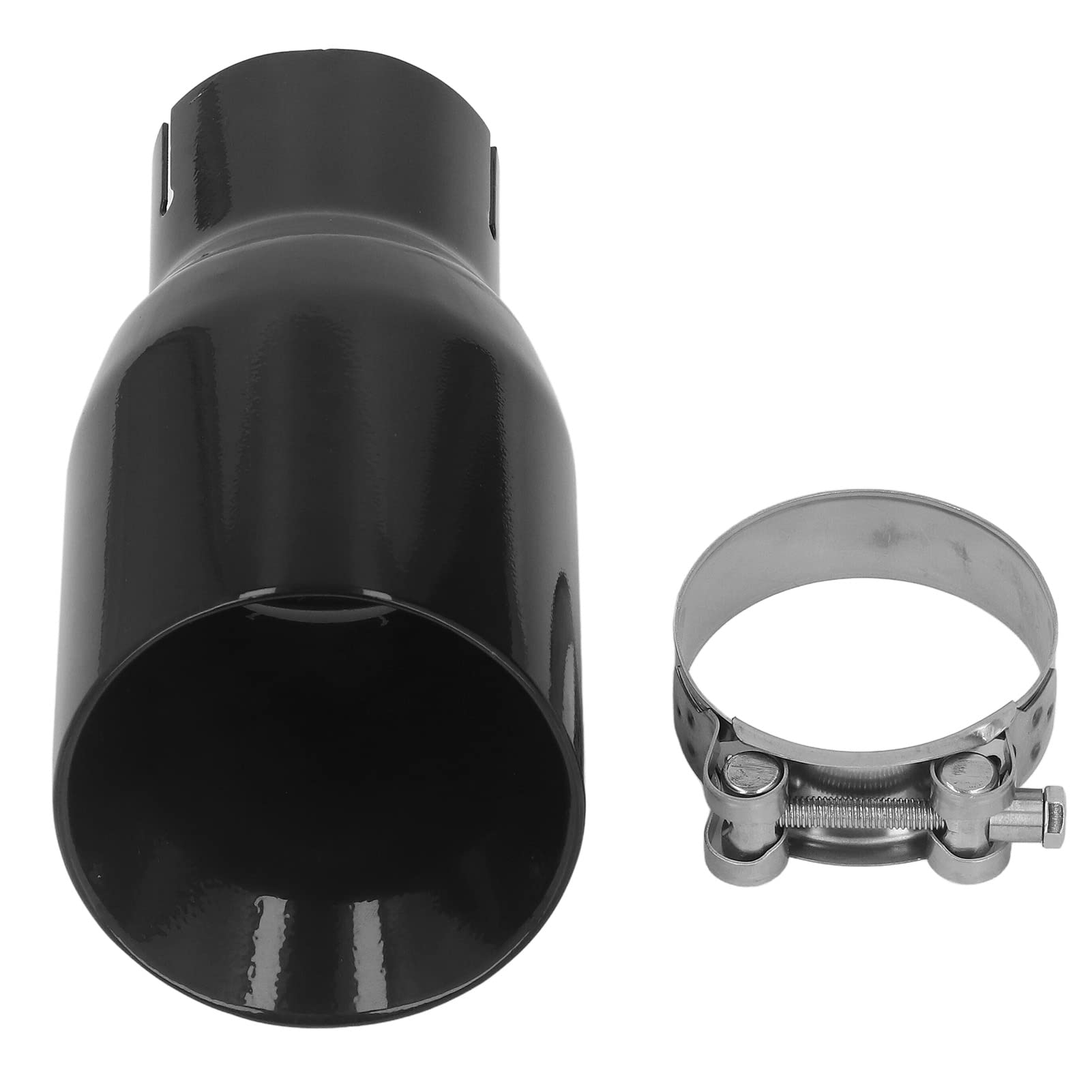 Aramox Terminale di Scarico, 160mm Punta di Scarico con Taglio Inclinato Ingresso Terminale di Scarico Auto 60mm Uscita 89mm Acciaio Inossidabile Nero per di Emissione