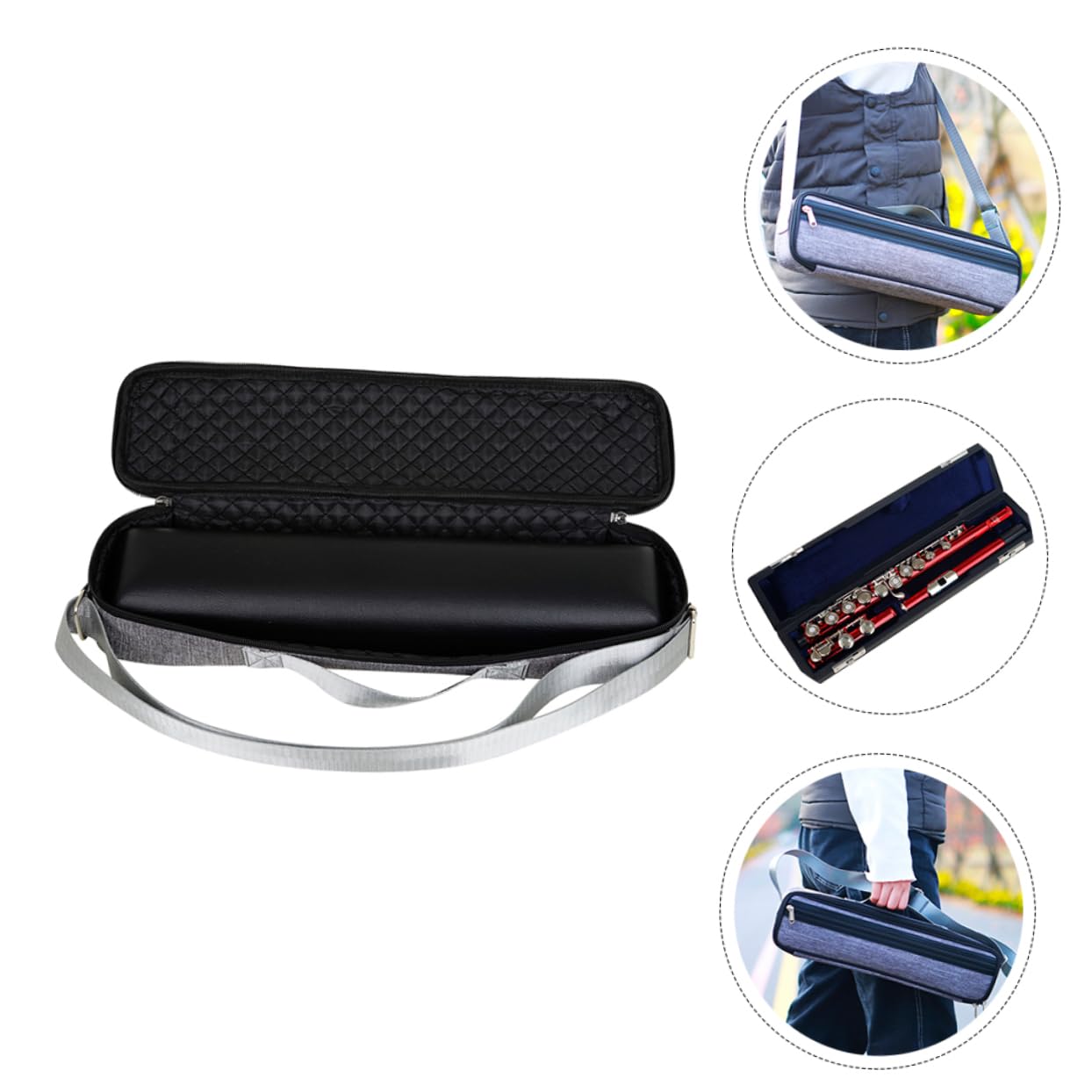 Didiseaon 1set Borsa Pratica Per Flauto Con Fodera Set Completo Per Strumenti Fiato Per Studenti e Musicisti