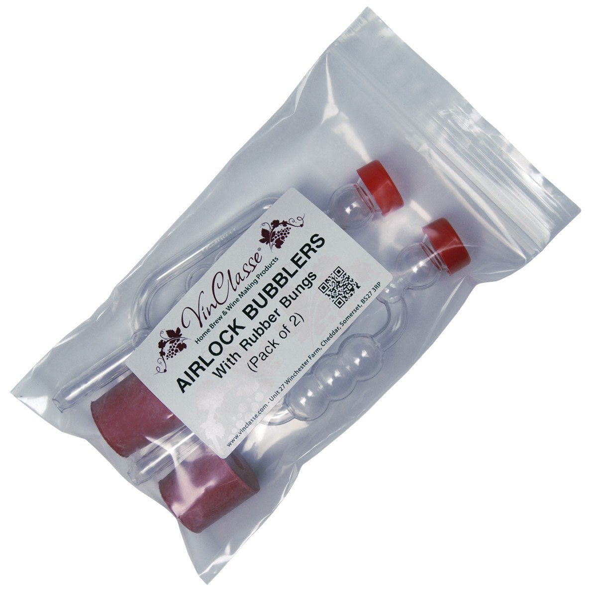 Vinclasse Airlock Bubblers Including Bungs - Pack Of 2