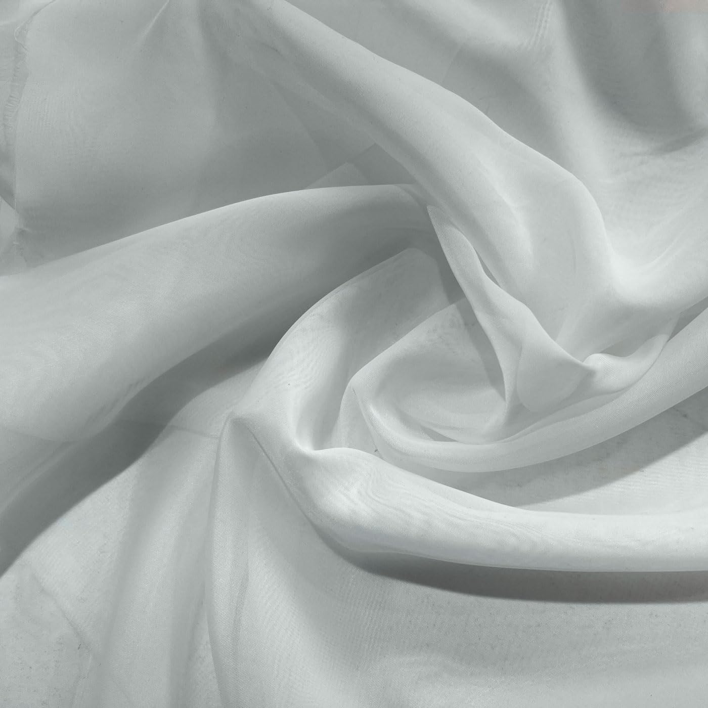 EU Fabrics Voile Fire Retardant Fabric | Wedding Decorations Drape Curtain Material for Sewing, Art and Craft | Plain Viole Fabric for Dressmaking by the Metre (White, 1 Metre x 300cm)