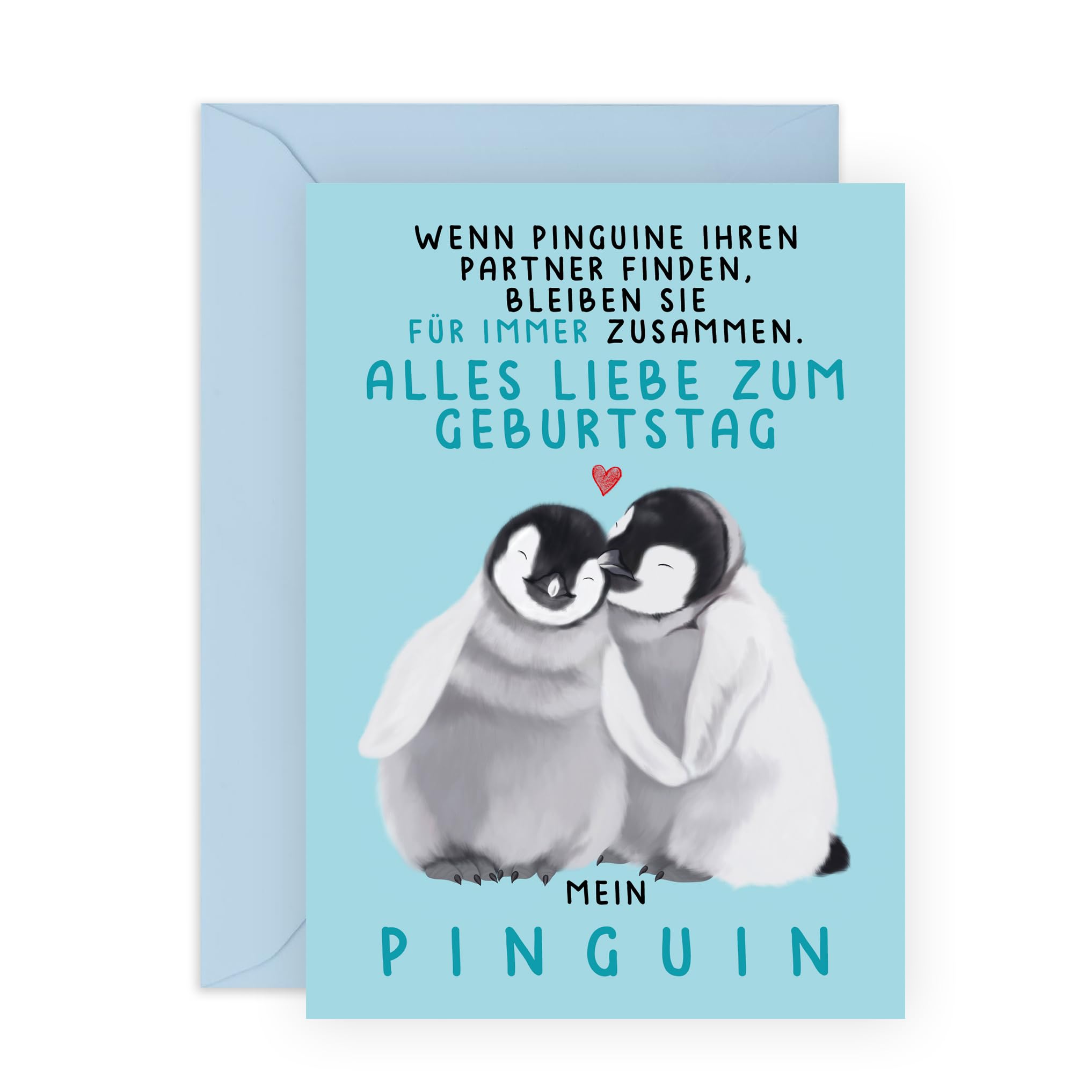 Central 23 Schattige verjaardagskaart voor mannen en vrouwen, mijn pinguin, verjaardagskaarten voor echtgenoot, echtgenote, vriend, vriendin, cadeau voor partner, wordt geleverd met stickers, van