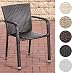 Produktbild CLP Polyrattan-Gartenstuhl Leonie I Pflegeleichter Outdoor-Stapelstuhl I Wetterbeständiger Gartenstuhl I erhältlich Braun Meliert