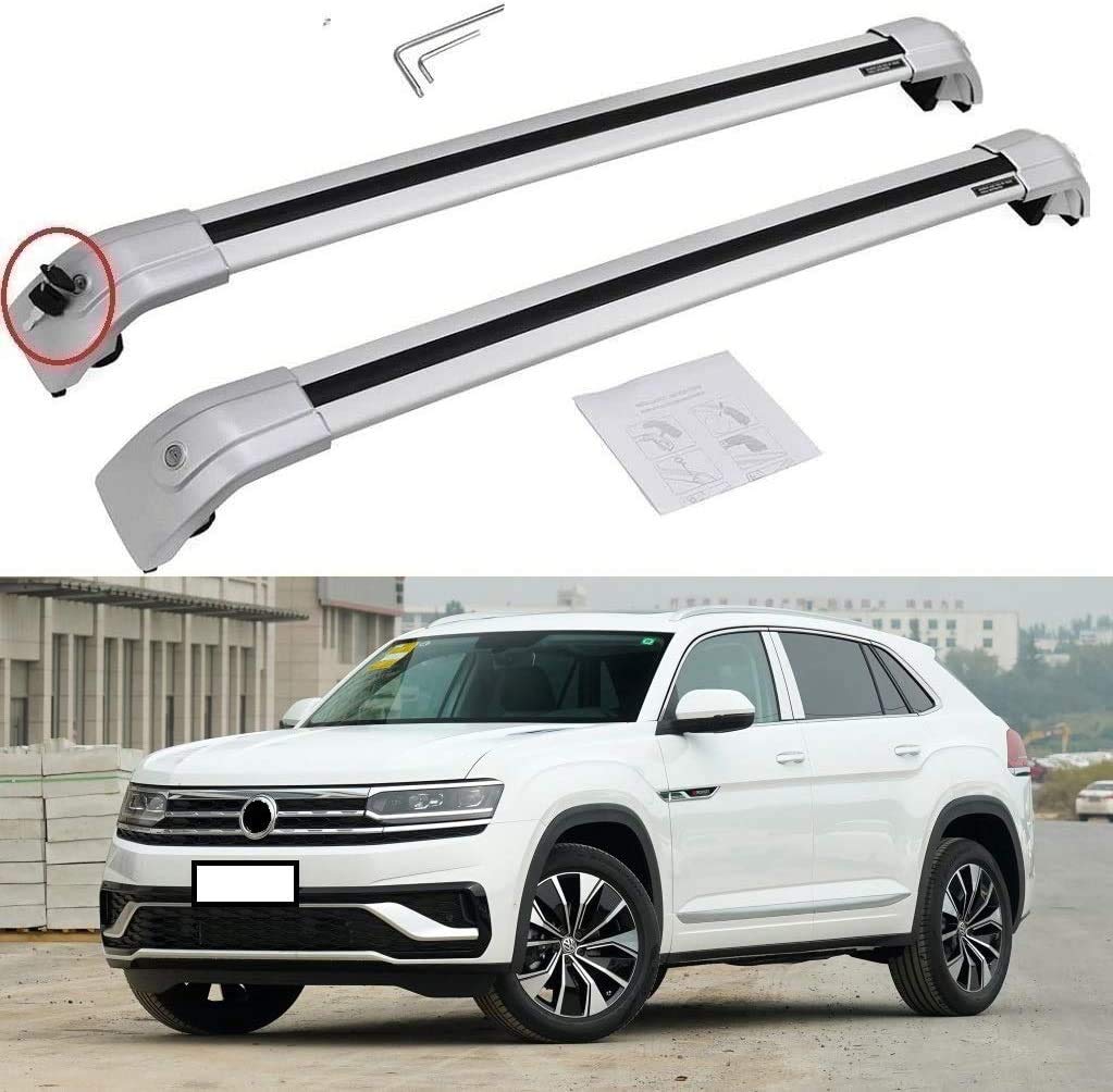 Buy Silver roof Cargo Racks bar for Volkswagen VW Atlas Cross Sport 2019 2020 2021 Roof Rack