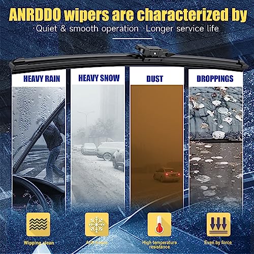 Anrddo LRA40 3 Wipers Replacement For Ford Explorer 2011-2018 Original Equipment Front And Rear Windshield Wiper Blades Set 26 Inch+22 Inch+11 Inch (Set Of 3) Pinch Tab thumb #2